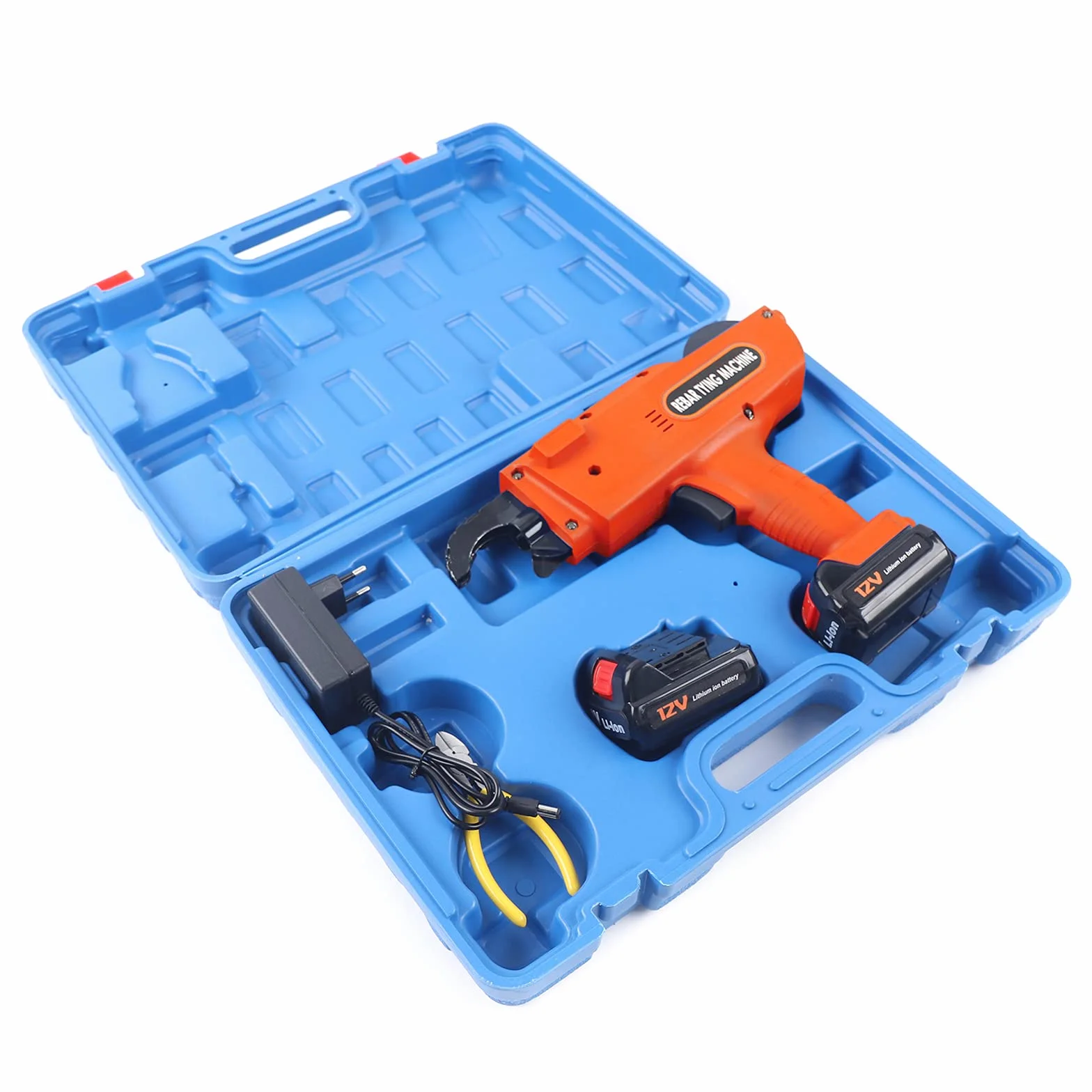 Automatyczne wiązanie zbrojenia z akumulatorem litowo-jonowym 12 V, 4500 mAh, bindownica druciana, narzędzie do wiązania zbrojenia, 8 mm-34 mm (pomarańczowa)