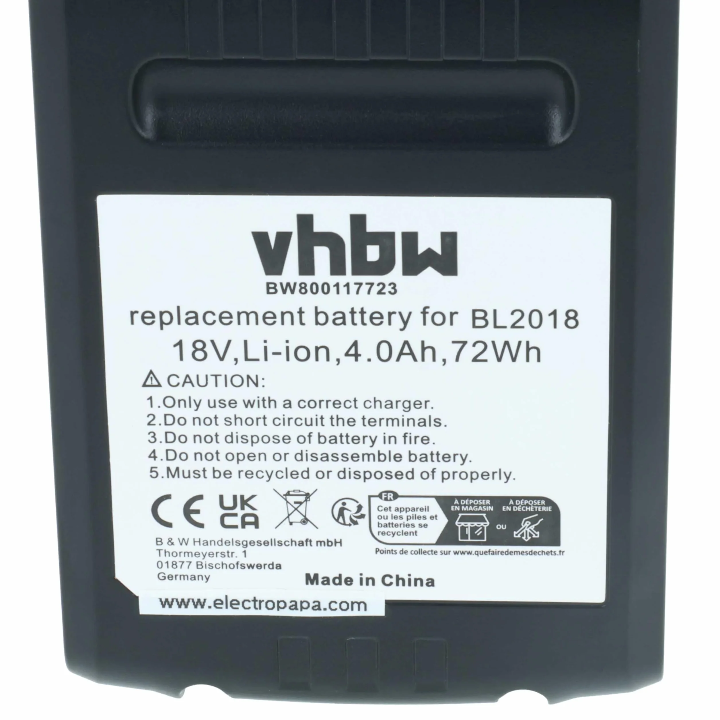 vhbw 2 x bateria kompatybilna z Black & Decker GLC1815L, GLC1823, GLC1825L, GLC2500, GLC1825LB, GLC2500L elektronarzędzia (4000 mAh, Li-Ion, 18 V)