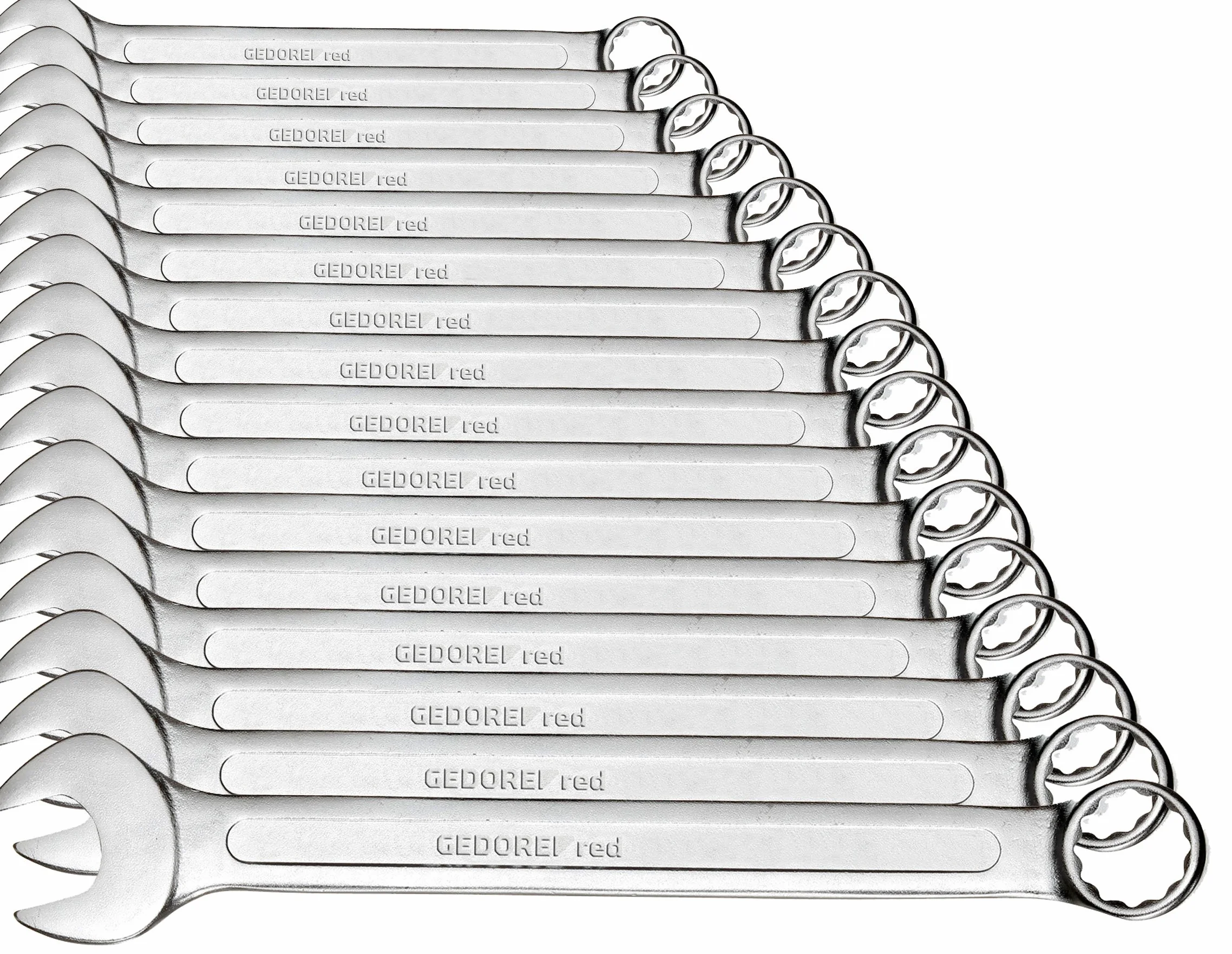 GEDORE red 16-częściowy zestaw kluczy płasko-oczkowych (AF) 16-częściowy rozstaw kluczy 1/4" - 1,1/4"