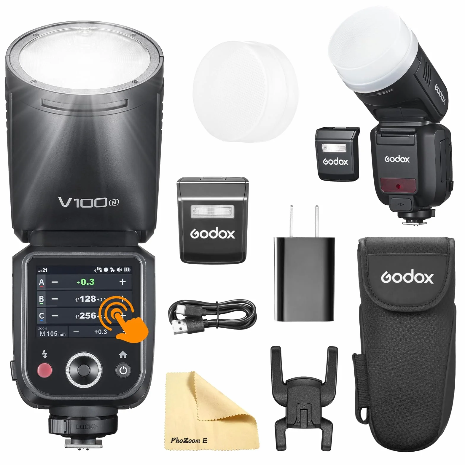 Godox V100-N okrągła głowica flash TTL Speedlight 100Ws HSS 1/8000s z baterią litowo-jonową do Nikon