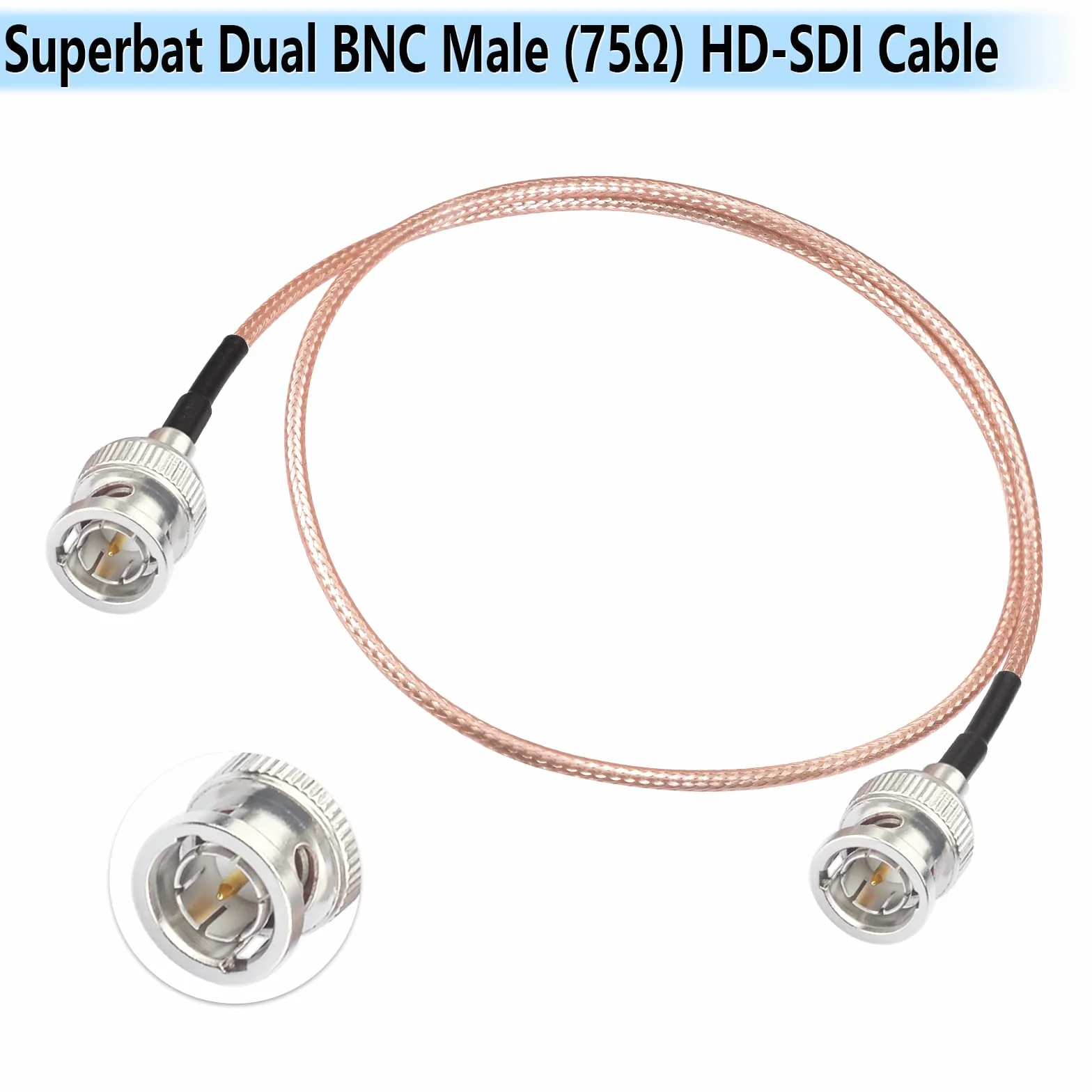 Superbat Kabel SDI 3G HD 50 cm RG179 BNC męski na męski 75 omów 2 sztuki