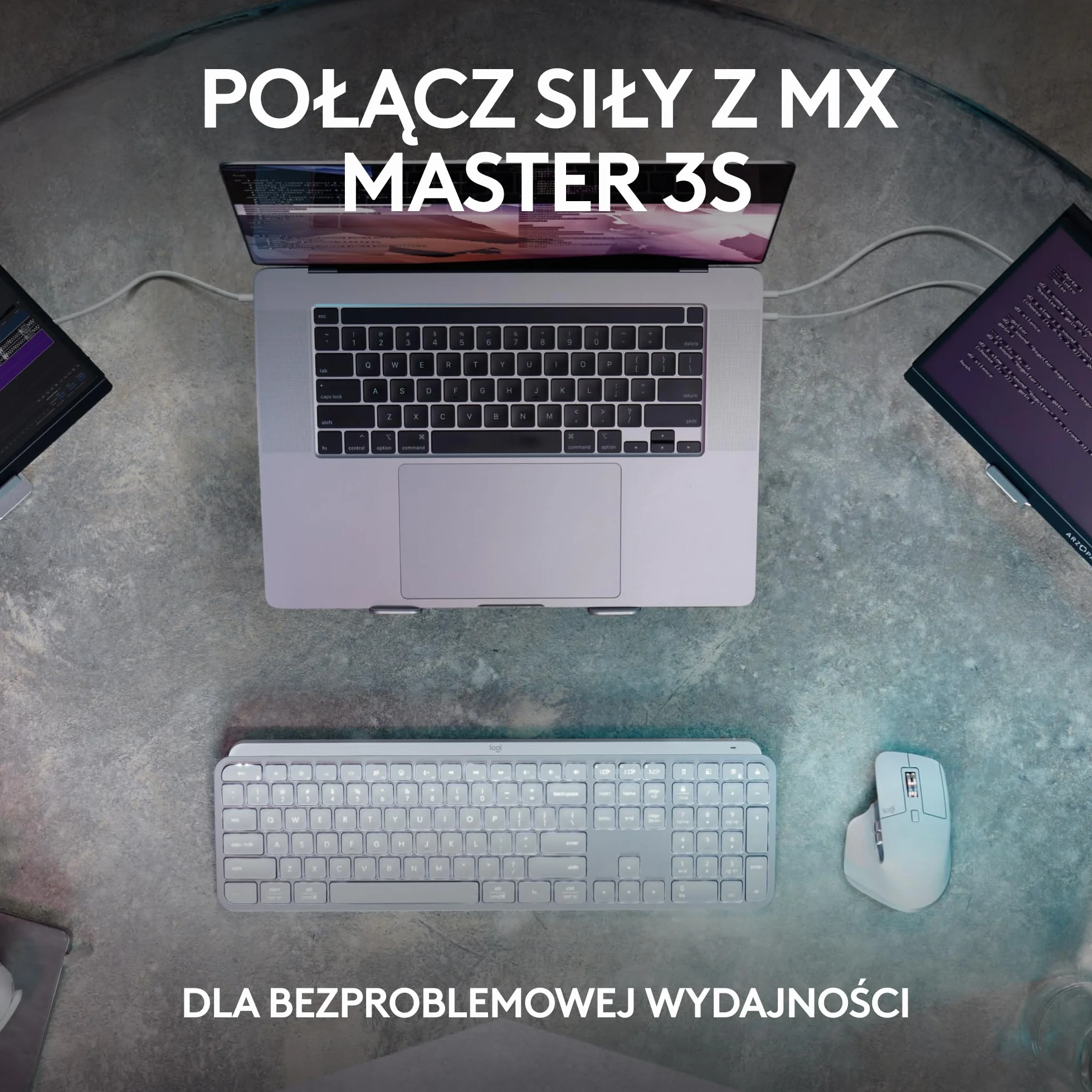 Logitech MX Keys S Bezprzewodowa Klawiatura Niski Profil Cicha Podświetlana Bluetooth USB-C QWERTY US Intl Szary