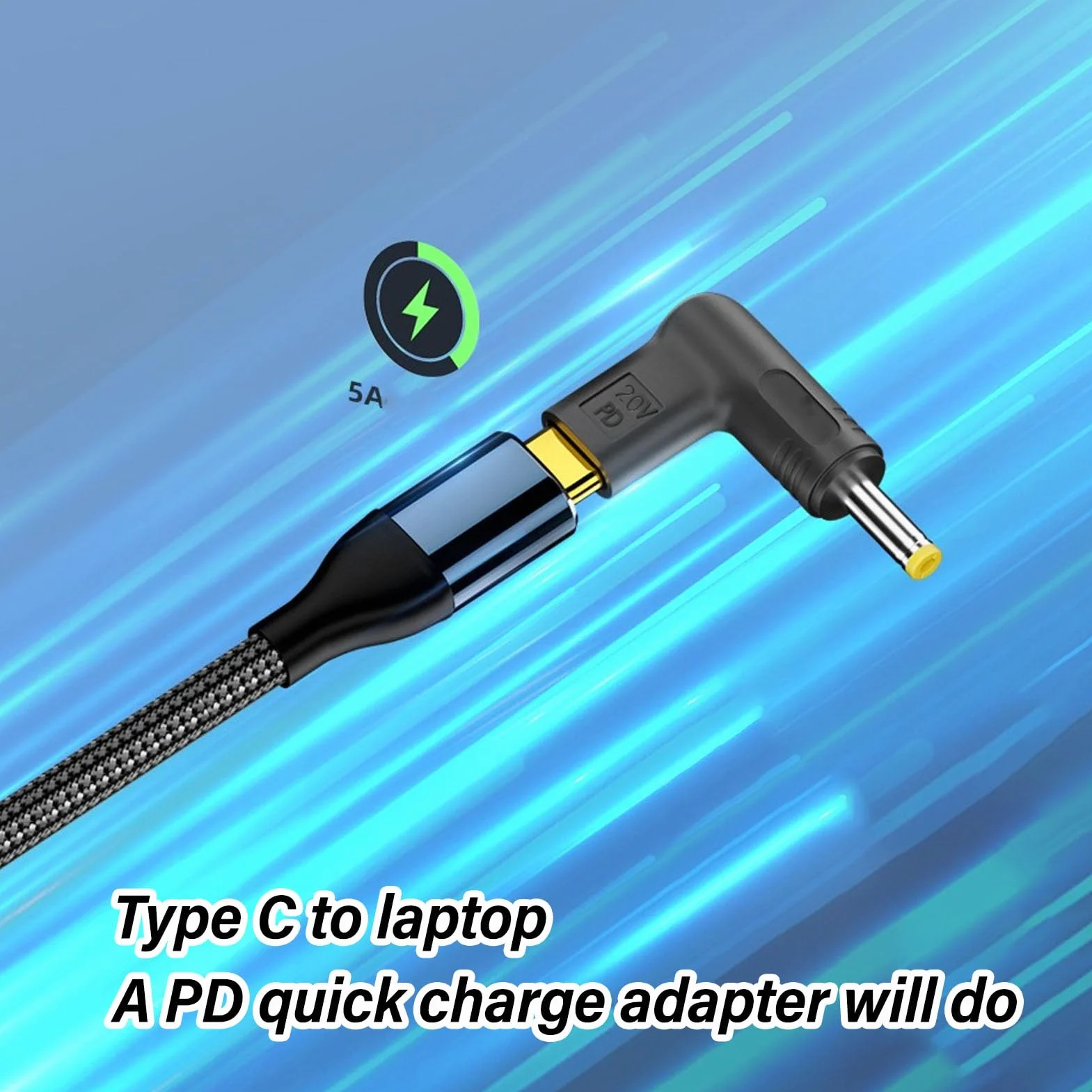 Adapter USB C na DC 4,0 mm x 1,35 mm 100 W PD Typ C żeński na męski 18,5–20 V USB 3.1