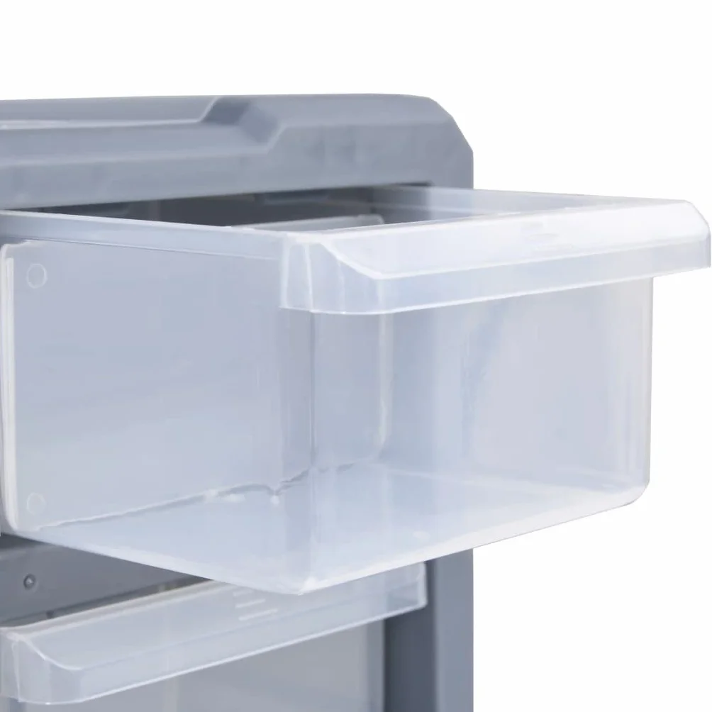 Wielofunkcyjny organizer do szuflad z 39 przezroczystymi szufladami 38 x 16 x 47 cm, skrzynka narzędziowa PP do warsztatu, garażu, porządne przechowywanie drobnych przedmiotów
