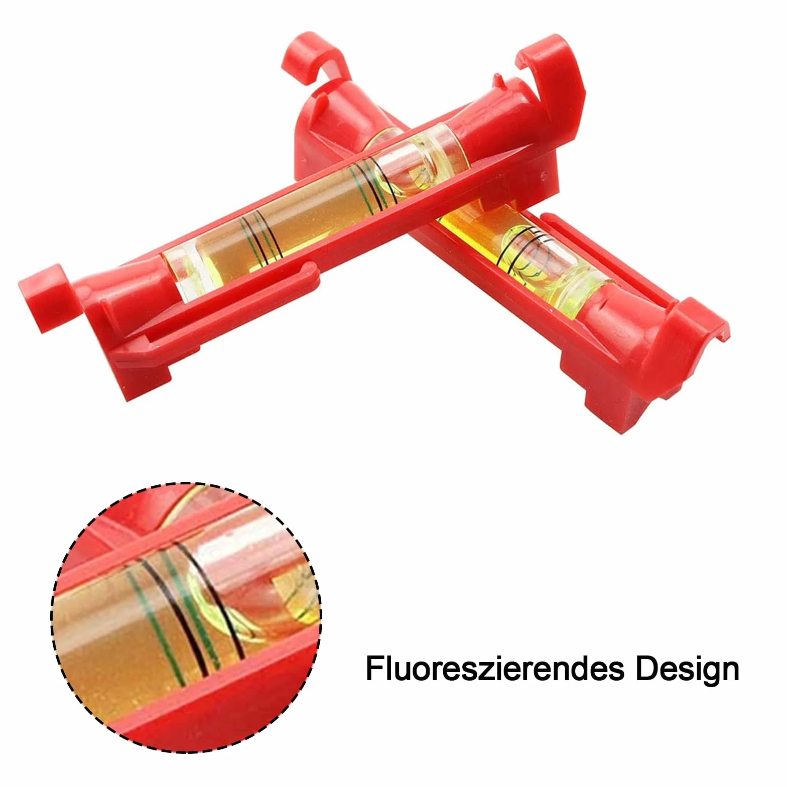 Catelves Poziomica sznurkowa, 4 sztuki, czerwona, profesjonalna, do prac murarskich, hydraulicznych, rynienowych, Spirit Level