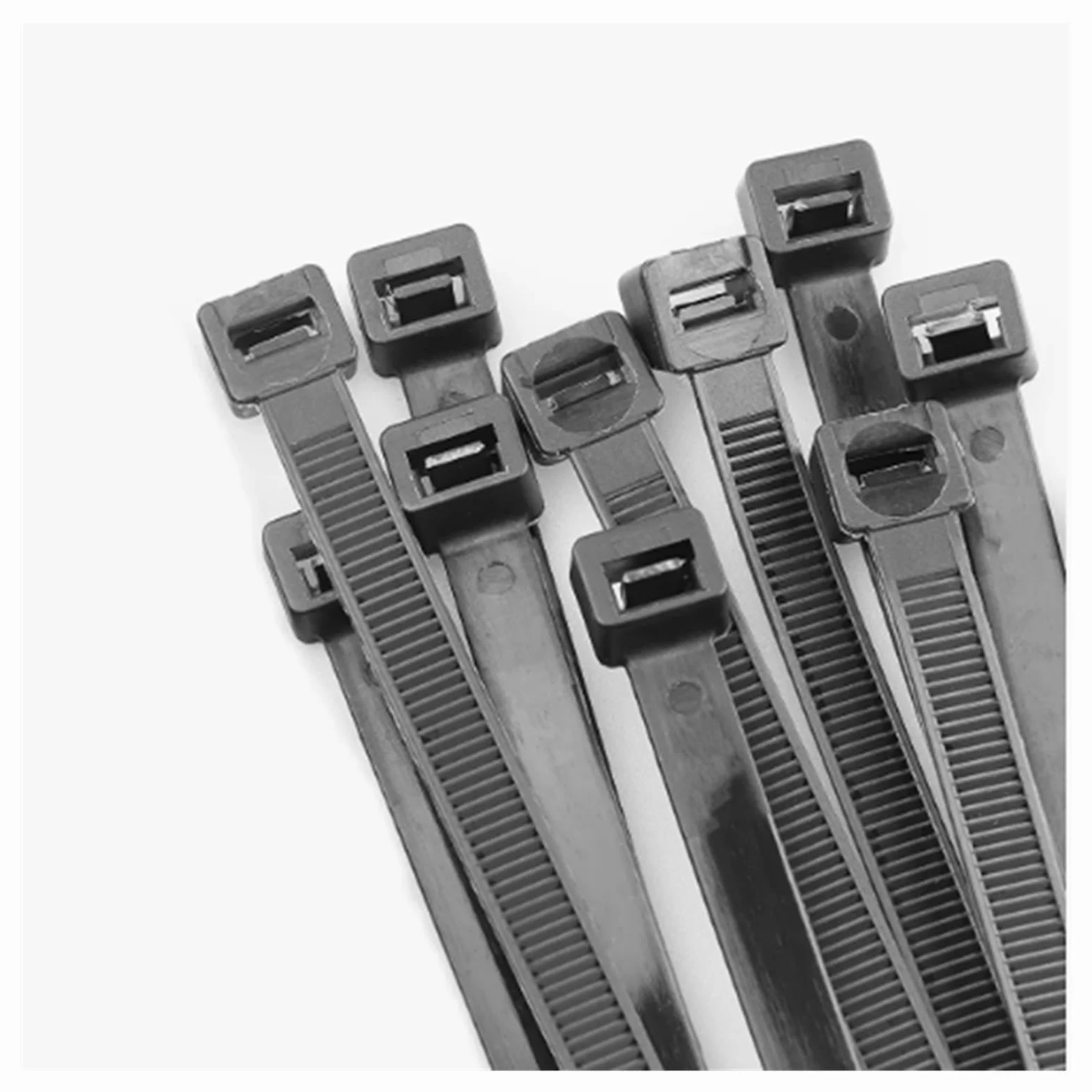 Długie opaski kablowe o dużej wytrzymałości, plast Czarny biały Samoblokujący plastikowy krawat nylonowy 5 * 300 mm ~ 8 * 500 mm(Black 100pcs,5x350mm)