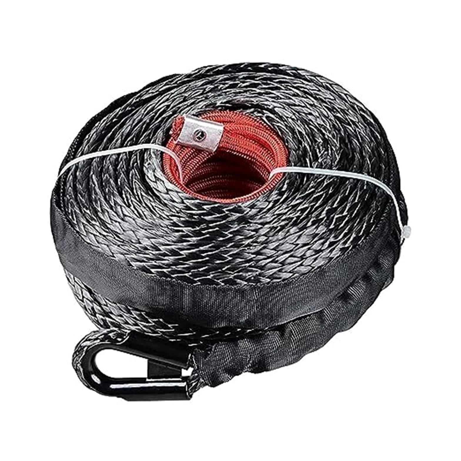 Syntetyczna lina do wyciągarki z osłoną, holownicza 9,5 mm, 29 m quadów UTV terenowych, ciężarówek, łodzi(9.5mm X 25m)