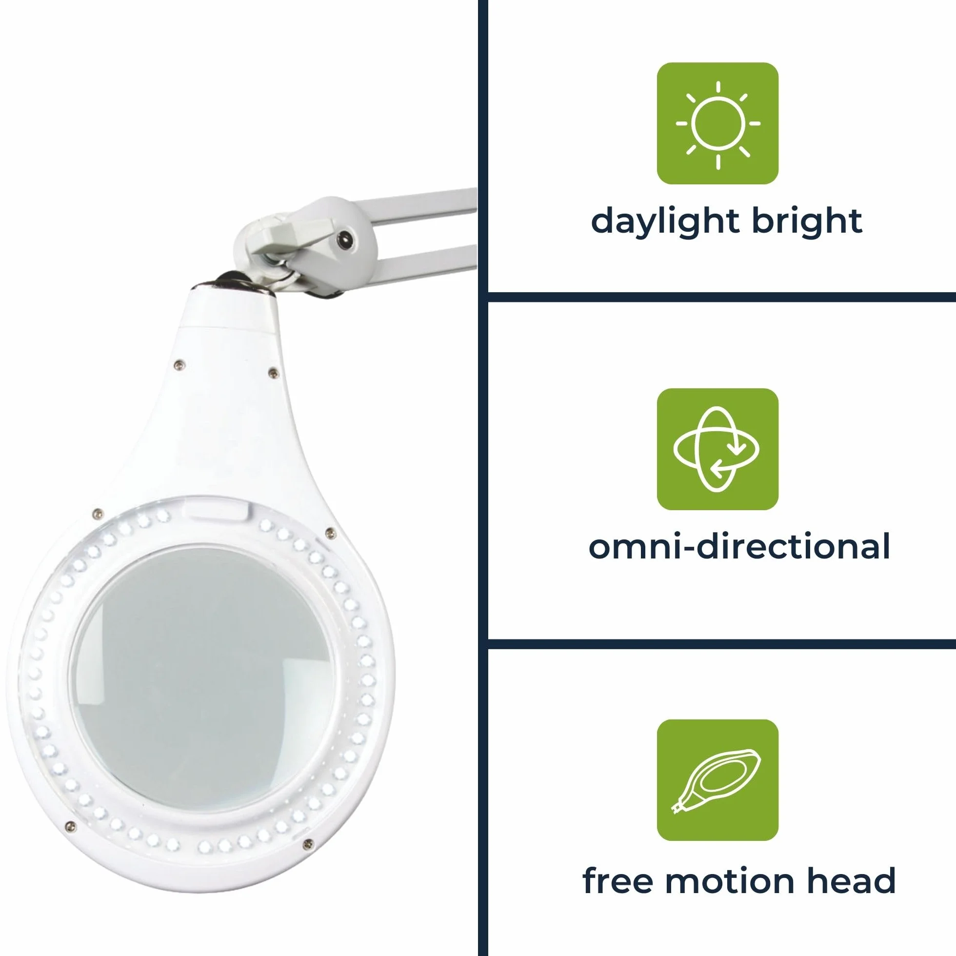 Velleman Lampa LED z lupą i zaciskiem, lupa podświetlana 4 W, 48 LED, powiększenie 2,25x, soczewka 5 dioptrii 120 mm, światło dzienne 6400 K, do czytania, hobby, beauty i precyzji