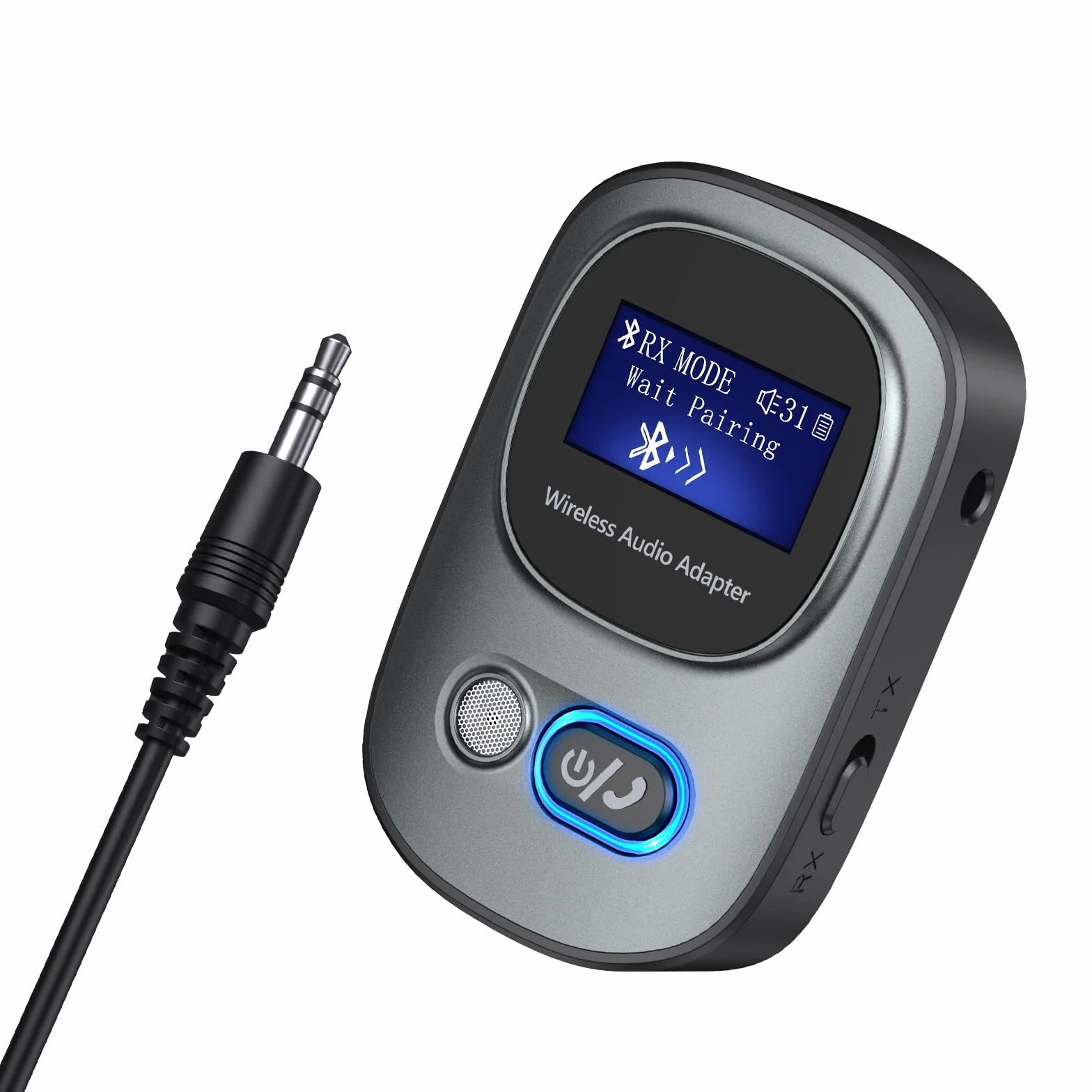 Nadajnik i odbiornik Bluetooth 5.3, adapter audio z wyświetlaczem LED, obsługa kart TF, regulacja głośności, nawigacja, do komputera, telewizora, domowego audio