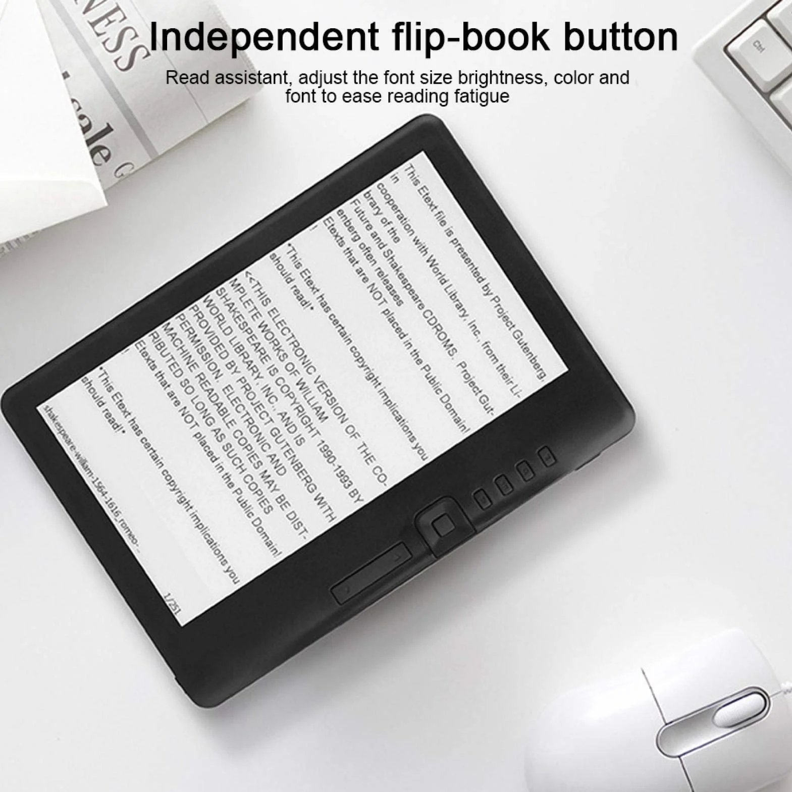 E-Reader,7-calowy wodoodporny przenośny ekran Tft Lcd Czytnik e-papierowych książek o rozdzielczości 800X480 + odtwarzacz audio, łatwy w obsłudze,wbudowana muzyka,wideo,zdjęcia (4/8/16 GB)(2#)