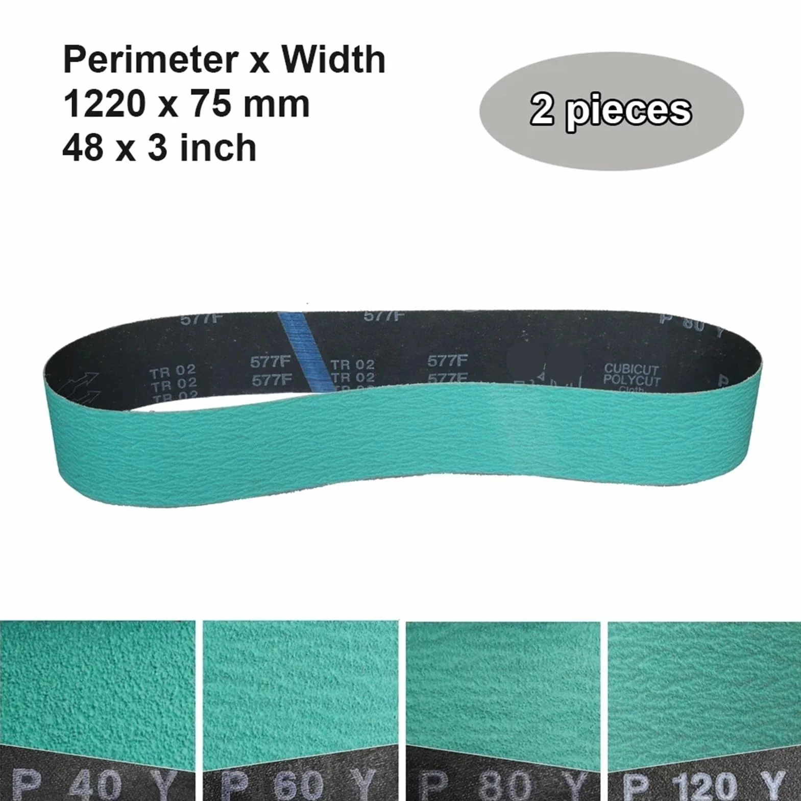 1 szt. taśm ściernych 1220x50 mm - 48-calowy pas ścierny AO z cyrkonii do drewna, metalu i innych materiałów(1220x100mmxP60)