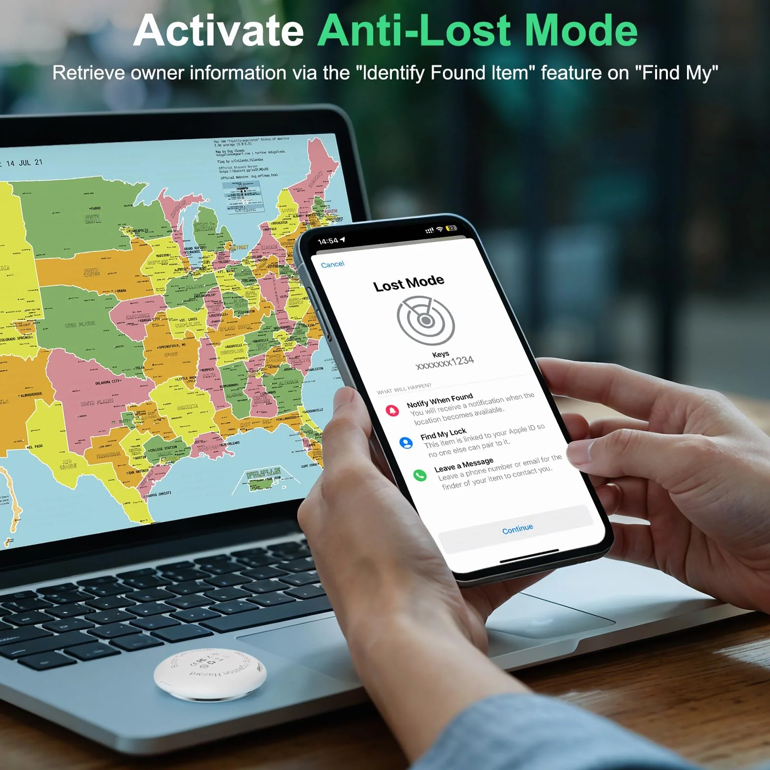 Smart Air Tracker Tag kompatybilny z Apple Where is? (tylko iOS) Bluetooth Lokalizator Key Finder 4-Pack Biały