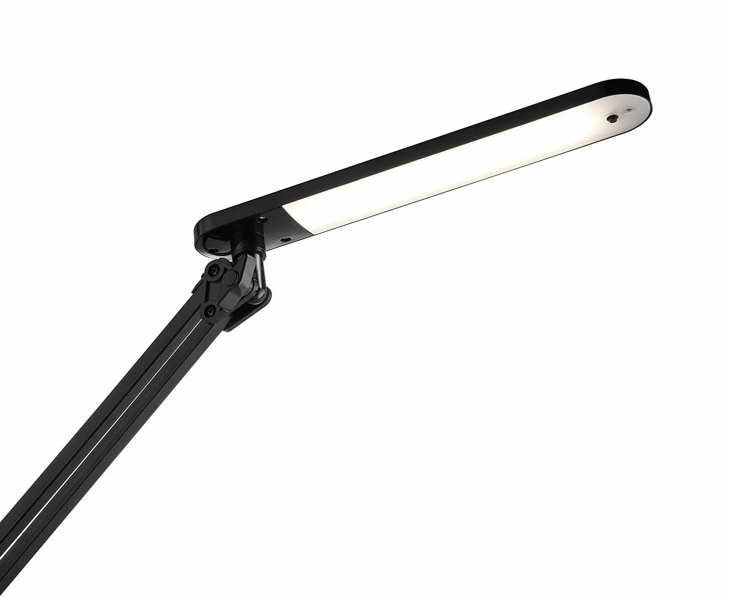 Alco-Albert - lampka biurkowa LED, 20 diod LED, 7 W, czarna | Lampa stołowa z podstawą i regulowanym podwójnym ramieniem do elastycznego ustawiania światła w miejscu pracy