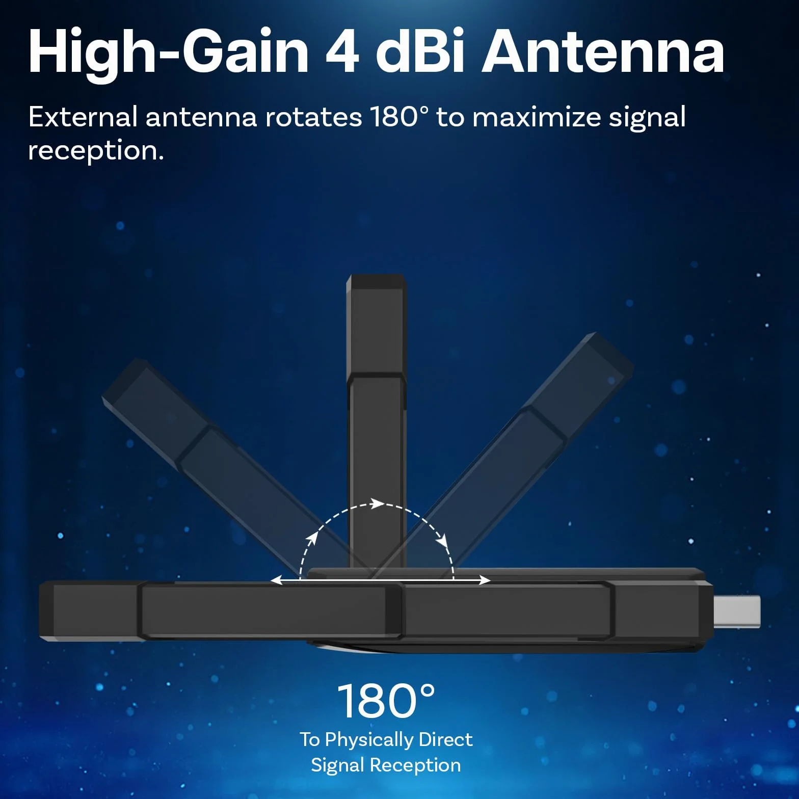 MMOBIEL Wifi 7 Adapter USB BE6500 Tri-Band 6452 Mbps z USB 3.0 WPA3 4K-QAM Do PC Laptopów