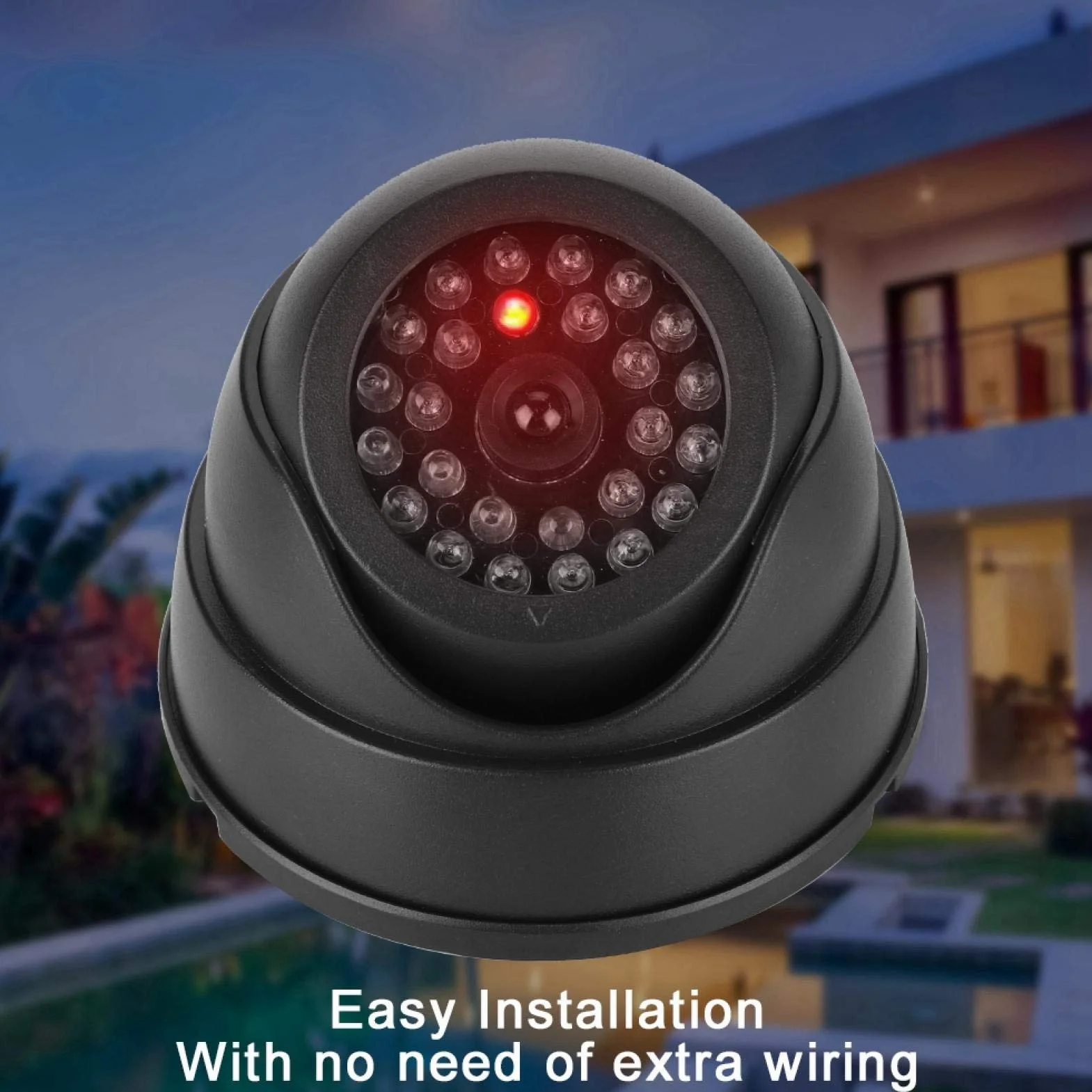 Dummy Camera Dummy Surveillance Camera Security, fałszywa kamera bezpieczeństwa z 30-częściowymi diodami LED IR, do domu, biura, miejsc wewnątrz i na zewnątrz