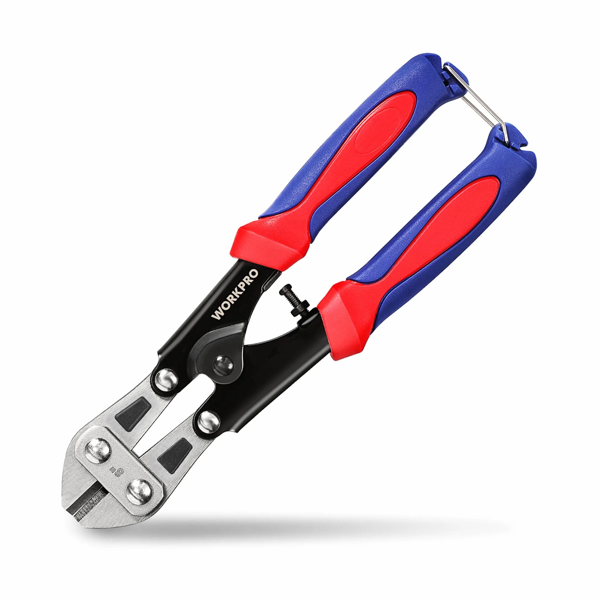 WORKPRO Mini przecinak do śrub 210 mm, przecinak do kabli Cr-V, obcinacz do nożyc sprężynowych z miękkim antypoślizgowym uchwytem