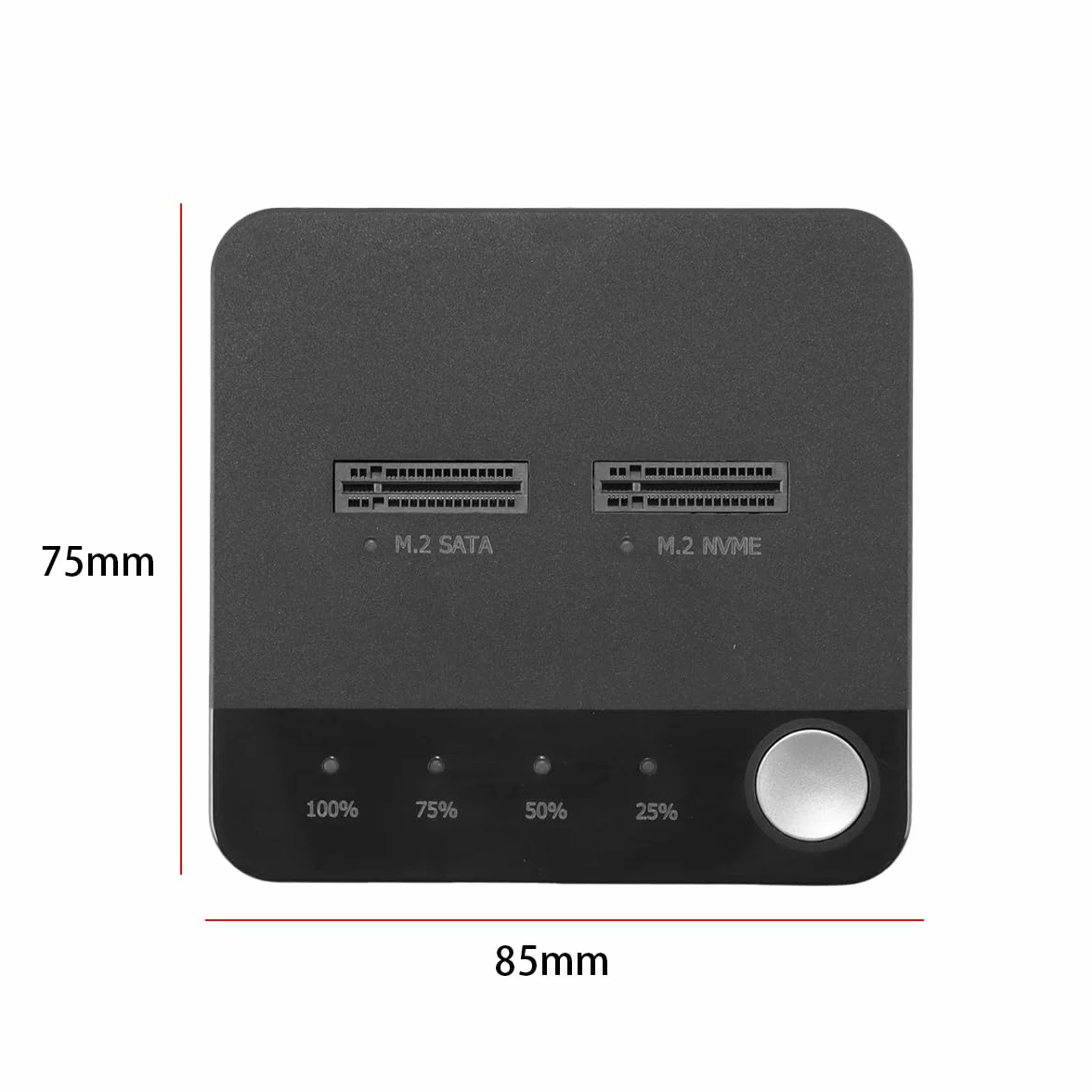 Kloner dysków SSD M.2 NVME/SATA, dwukomorowa obudowa, USB-C, offline klonowanie