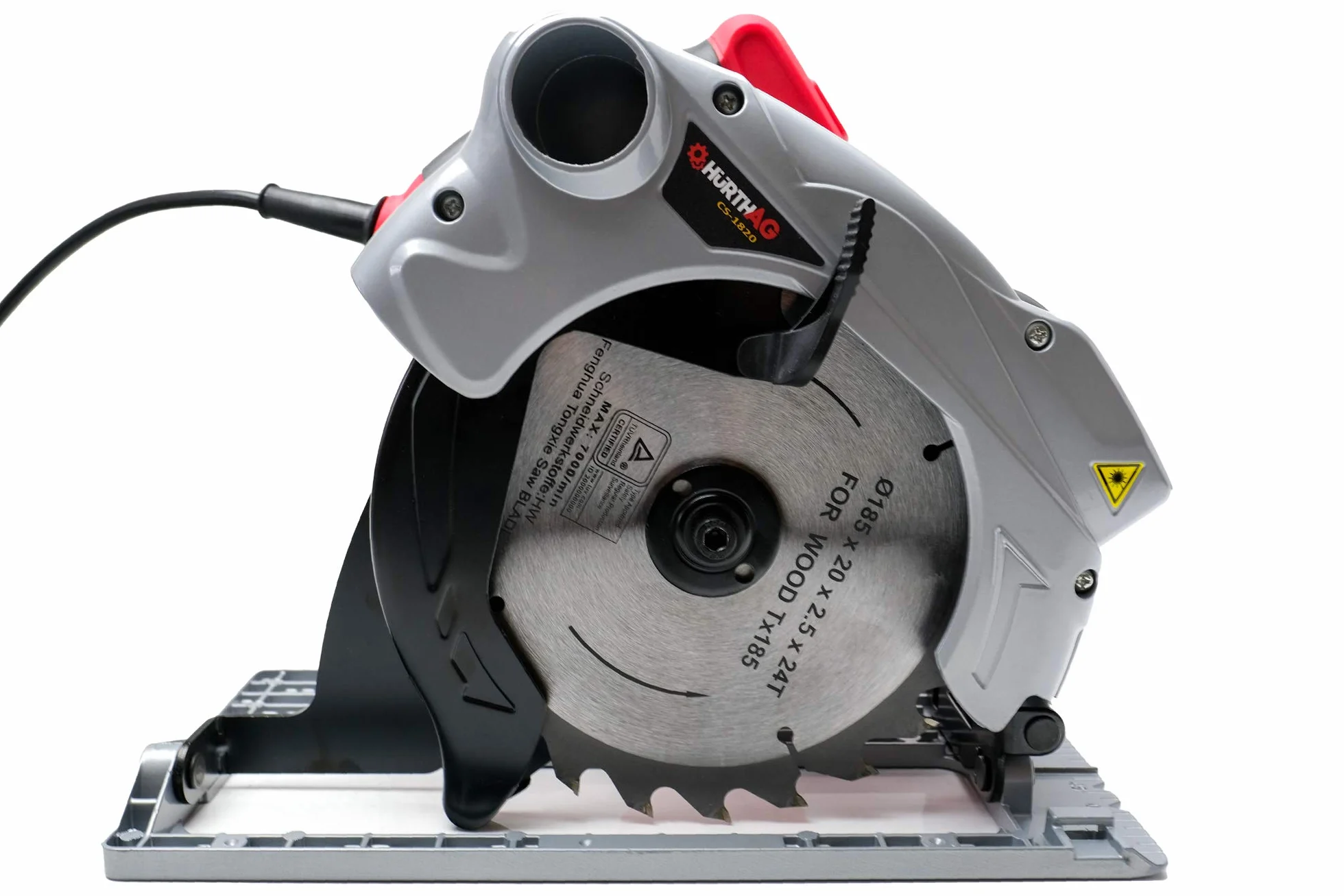 Piła tarczowa 1500 W 4700 RPM ręczna pilarka z prowadnicą laserową HurthAG CS-1820 piła ręczna + 2 tarcze 185 mm 24T+60T do precyzyjnego cięcia