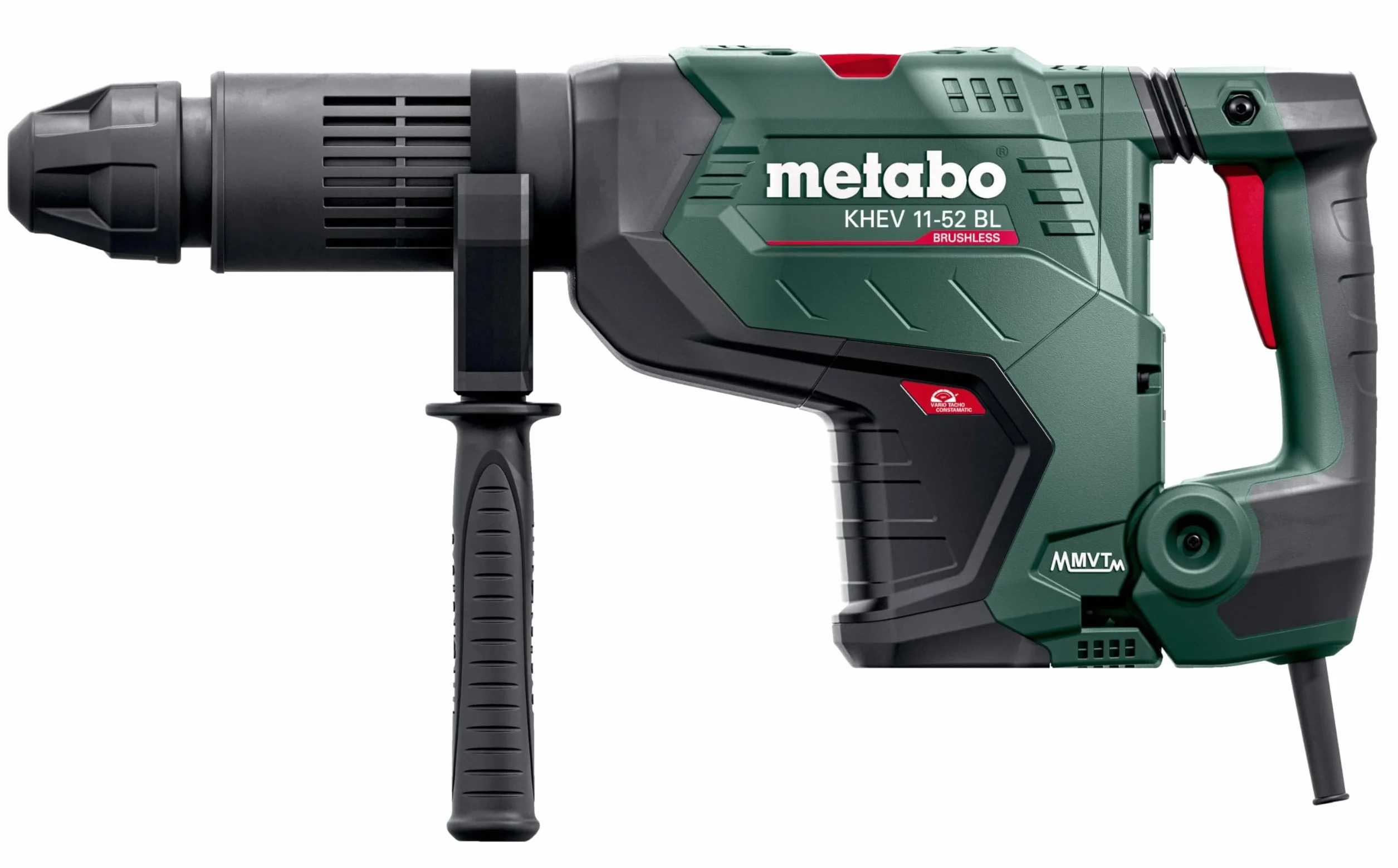 Metabo Młot kombi KHEV 11-52 BL (600767500) walizka z tworzywa sztucznego, maks. energia pojedynczego uderzenia (EPTA): 18,8 J, maksymalna prędkość udaru: 2360 /min, znamionowa moc poboru: 1500 W