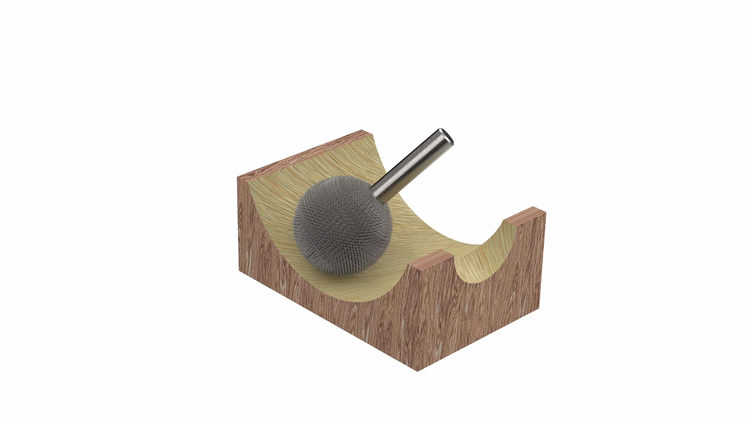 Kutzall Extreme Sphere Rotary Burr 1⁄4" Shaft, Very Coarse - Woodworking Attachment for Bosch, DeWalt, Milwaukee, Makita Tools. Abrasive Tungsten Carbide, 1" (25.4mm) Head Diameter, SX-1C