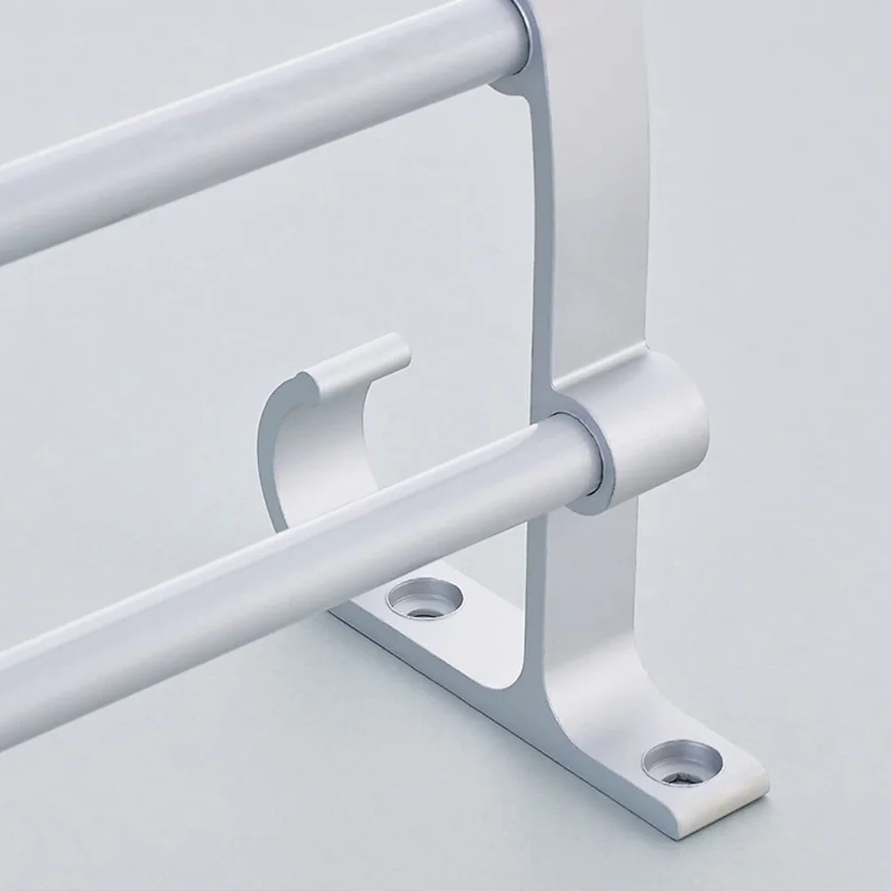 WDX - Wieszak na ręczniki łazienkowe łazienka przestrzeń aluminiowy wieszak na ręczniki podwójny pręt wieszak na ręczniki łazienka wieszak na ręczniki łazienka wieszak duża nośność (rozmiar: 90 cm)