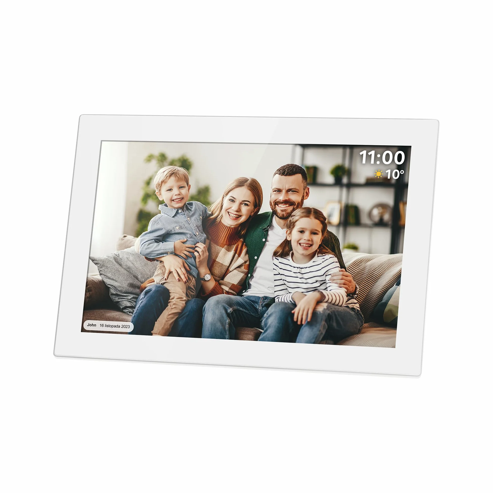 Krüger&Matz Cyfrowa Ramka na Zdjęcia FRAMEO 1280 x 800 px 10,1" Wi-Fi MicroSD Timer Pogoda Biała KM1100W