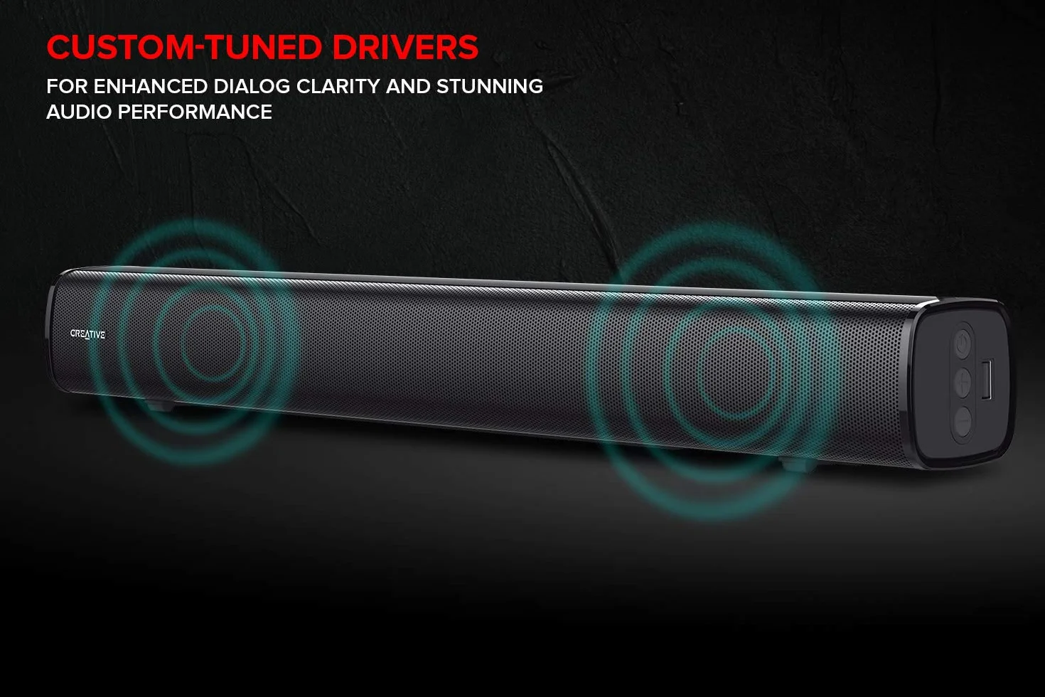 Creative Stage Soundbar z Subwooferem, Czarny