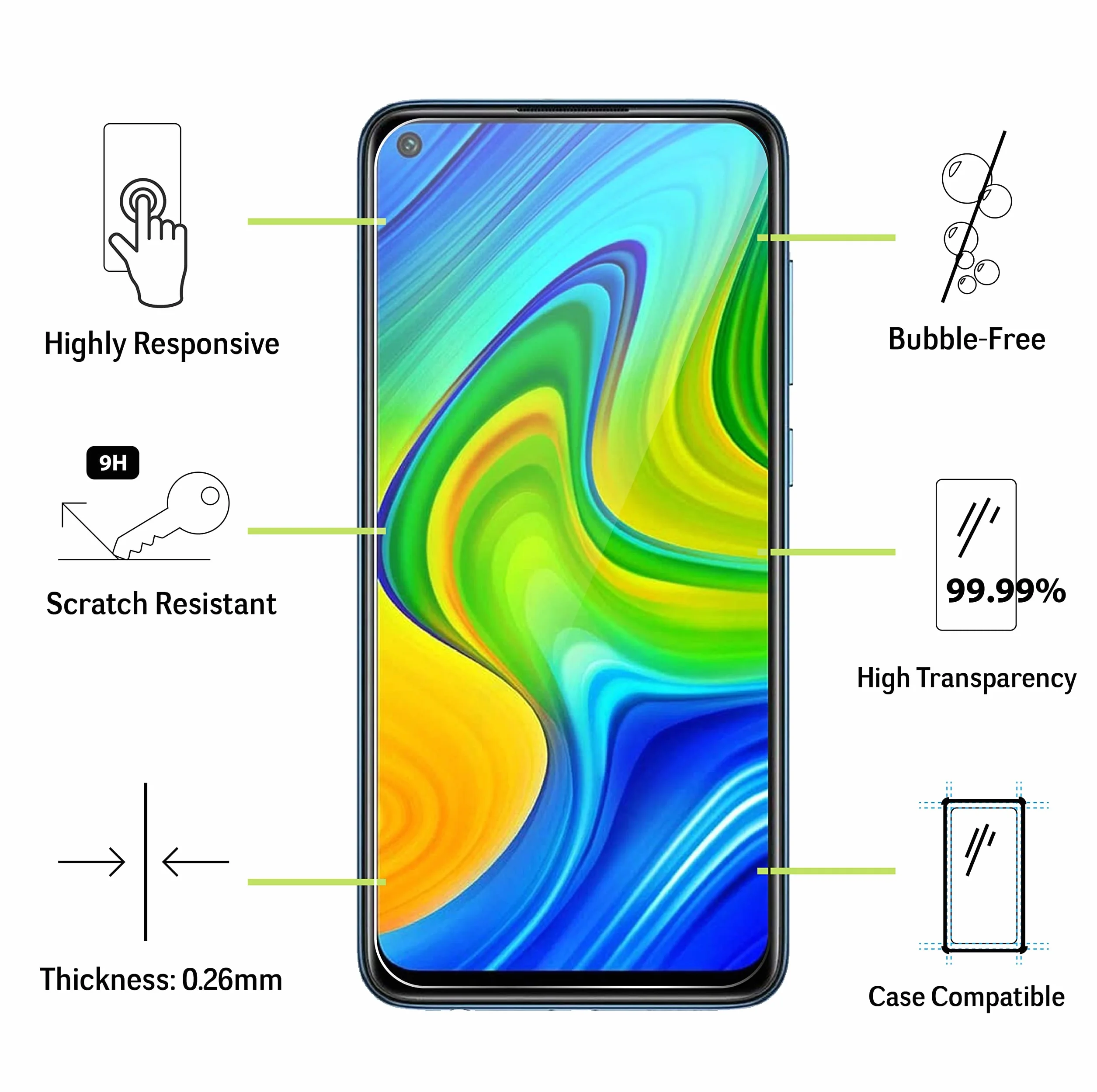 Ochraniacz ekranu szkło hartowane do Xiaomi Redmi Note 9 3 sztuki