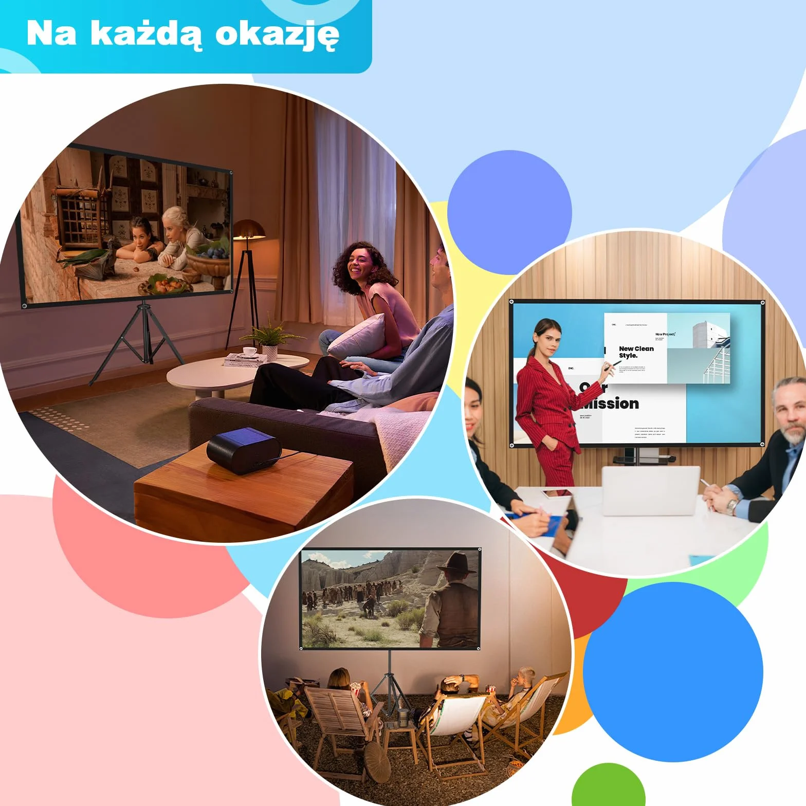 VISULAPEX ALR Ekran Projekcyjny 177x100cm (80") Format 16:9, Kino Domowe HD 4K 3D, Rzutnik Ekran Projekcyjny Ze Statywem, ekran PCV i z włókna szklanego, regulacja wysokości i łatwy montaż