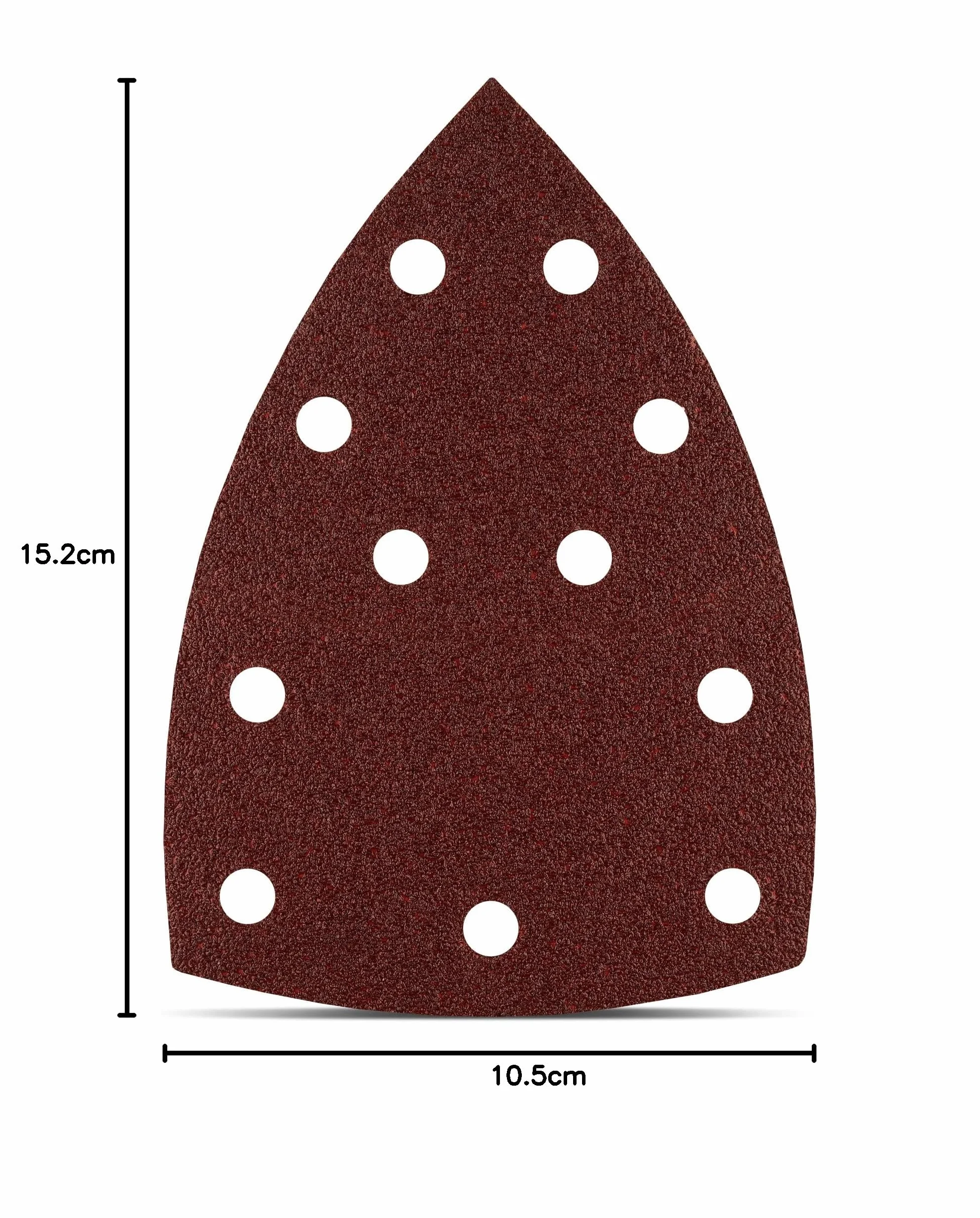 Prio trójkąty szlifierskie │ 25 sztuk │ 11 otworów │ 105 x 152 mm │ ziarnistość 40 │ do szlifierek wielofunkcyjnych │ arkusze szlifierskie │ trójkątne podkładki szlifierskie │ papier ścierny