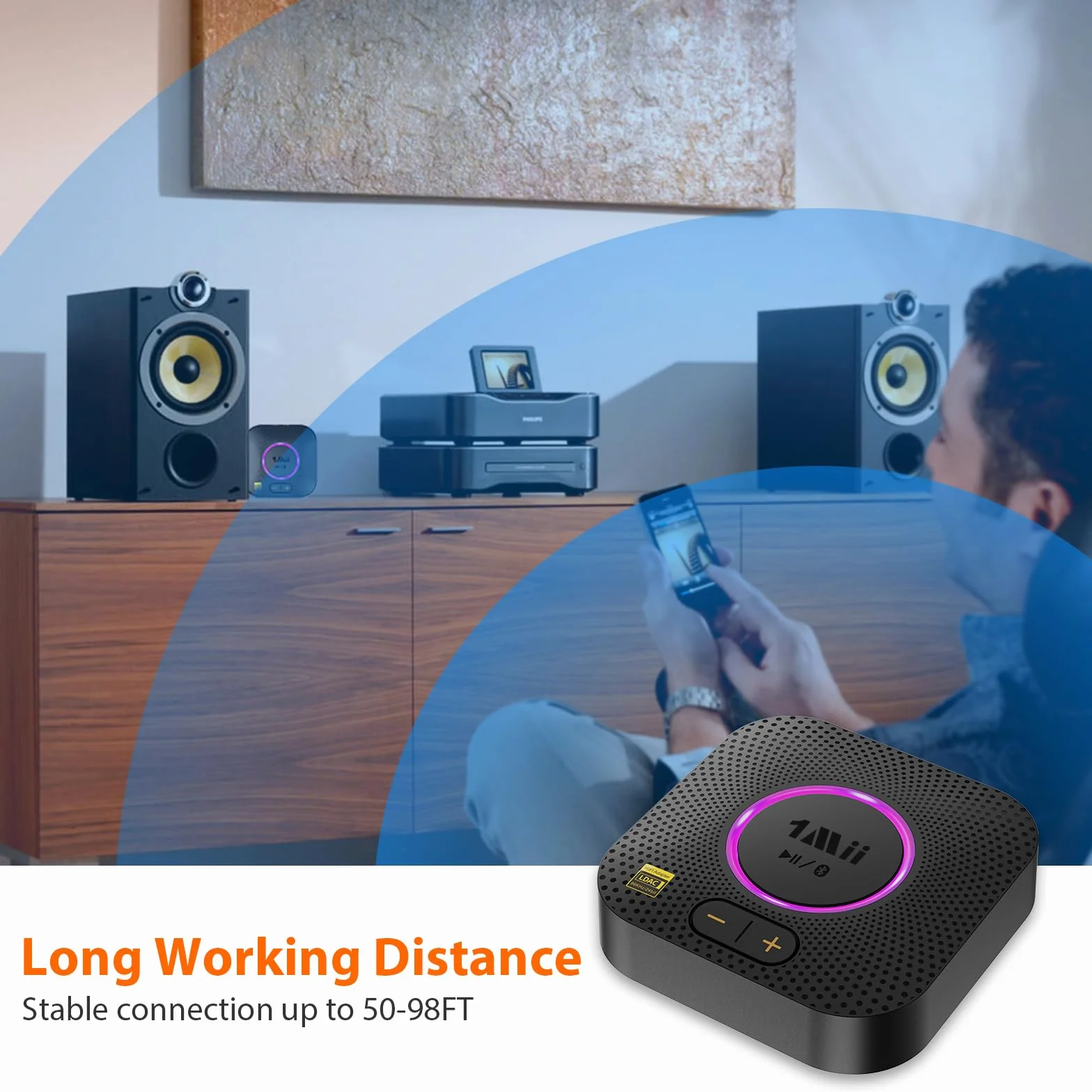 1Mii B06S+ LDAC Odbiornik Bluetooth 5.2 Hi-Res Audio Adapter aptX HD