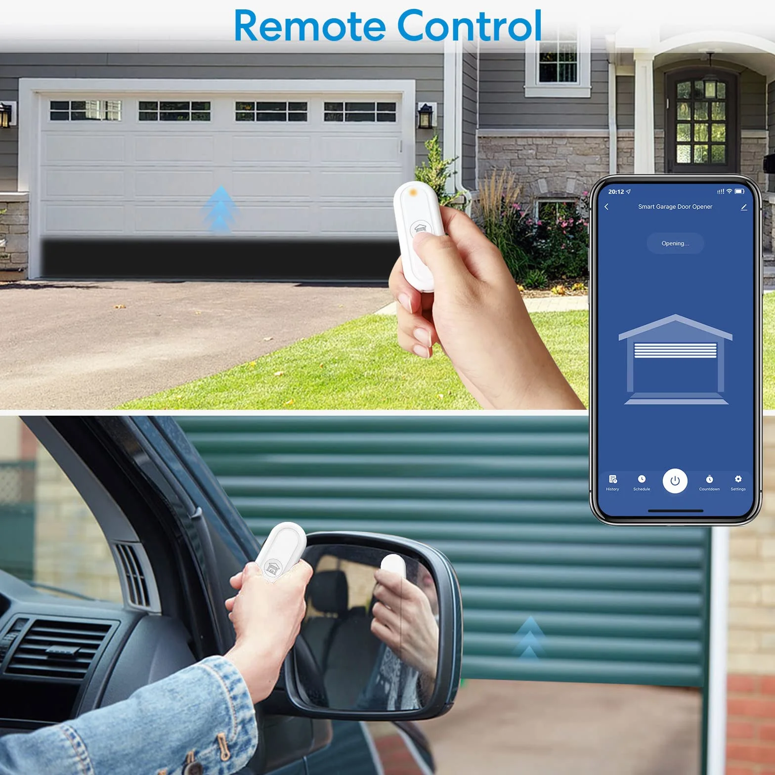 LoraTap Otwieracz do drzwi garażowych WiFi z pilotem RF, inteligentna otwieracz drzwi z bezprzewodowymi czujnikami drzwi, sterowanie aplikacją Smart Life, kompatybilny z Alexa i Google Assistant