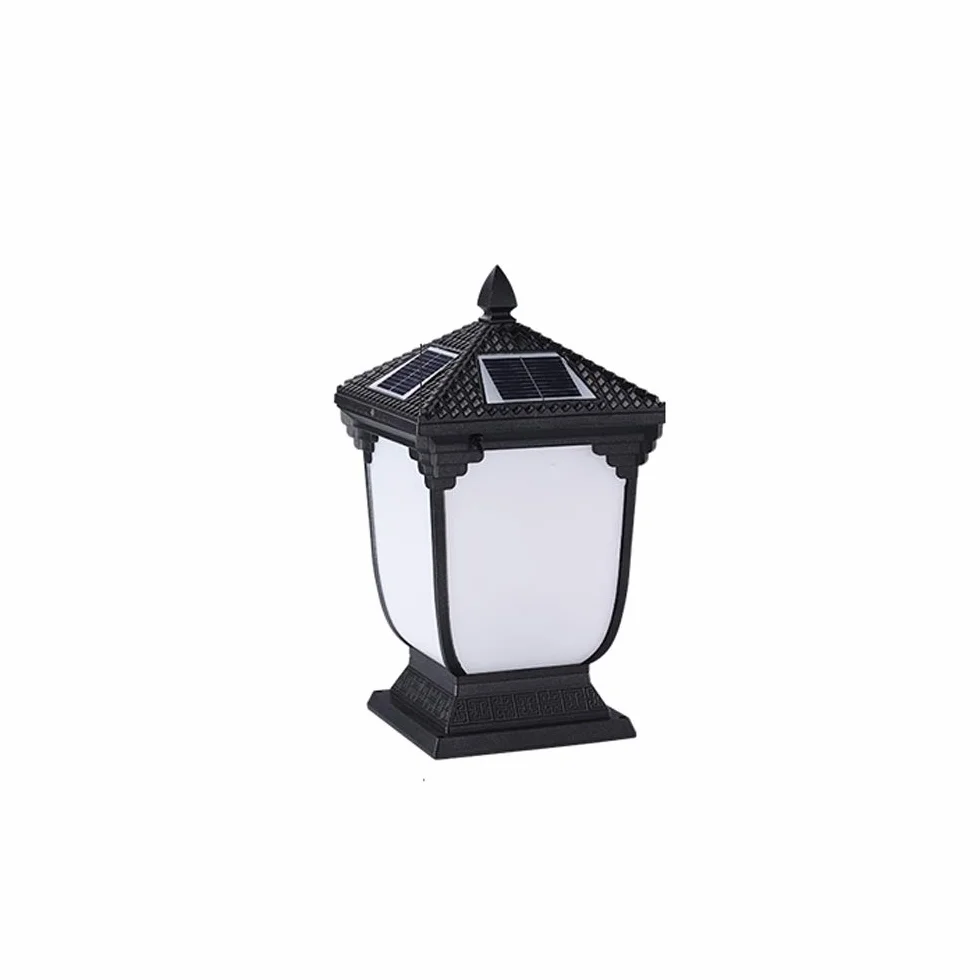 Lampa zewnętrzna, dwukolorowe solarne lampy ogrodowe słupki zewnętrzne oświetlenie zewnętrzne latarnia wodoodporna lampa kolumnowa nowoczesny korytarz