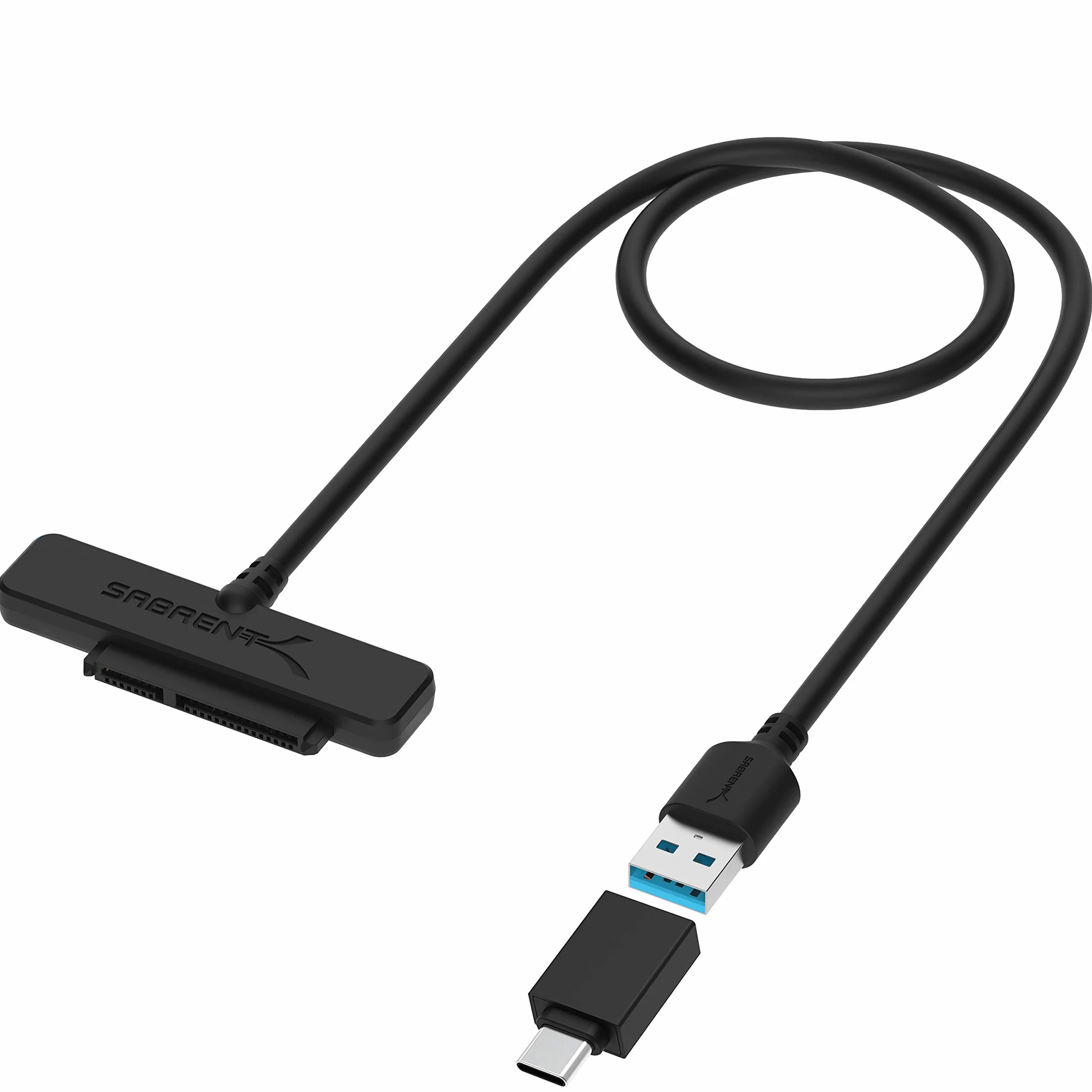 SABRENT szybki adapter dysku SSD USB-C 3.2 x 2, USB-C na SATA, 6.3 cm, konwerter kabli, obsługuje UASP SATA I II III, kompatybilny z wszystkimi 2,5 SAT