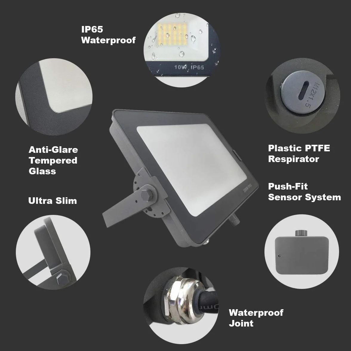 Lampy solarne zewnętrzne, 4500-5000 lms, IP65 z fotokomórką czujnikiem zmierzchu do świtu, energooszczędna lampa bezpieczeństwa, trójkolorowa(50 Watts)