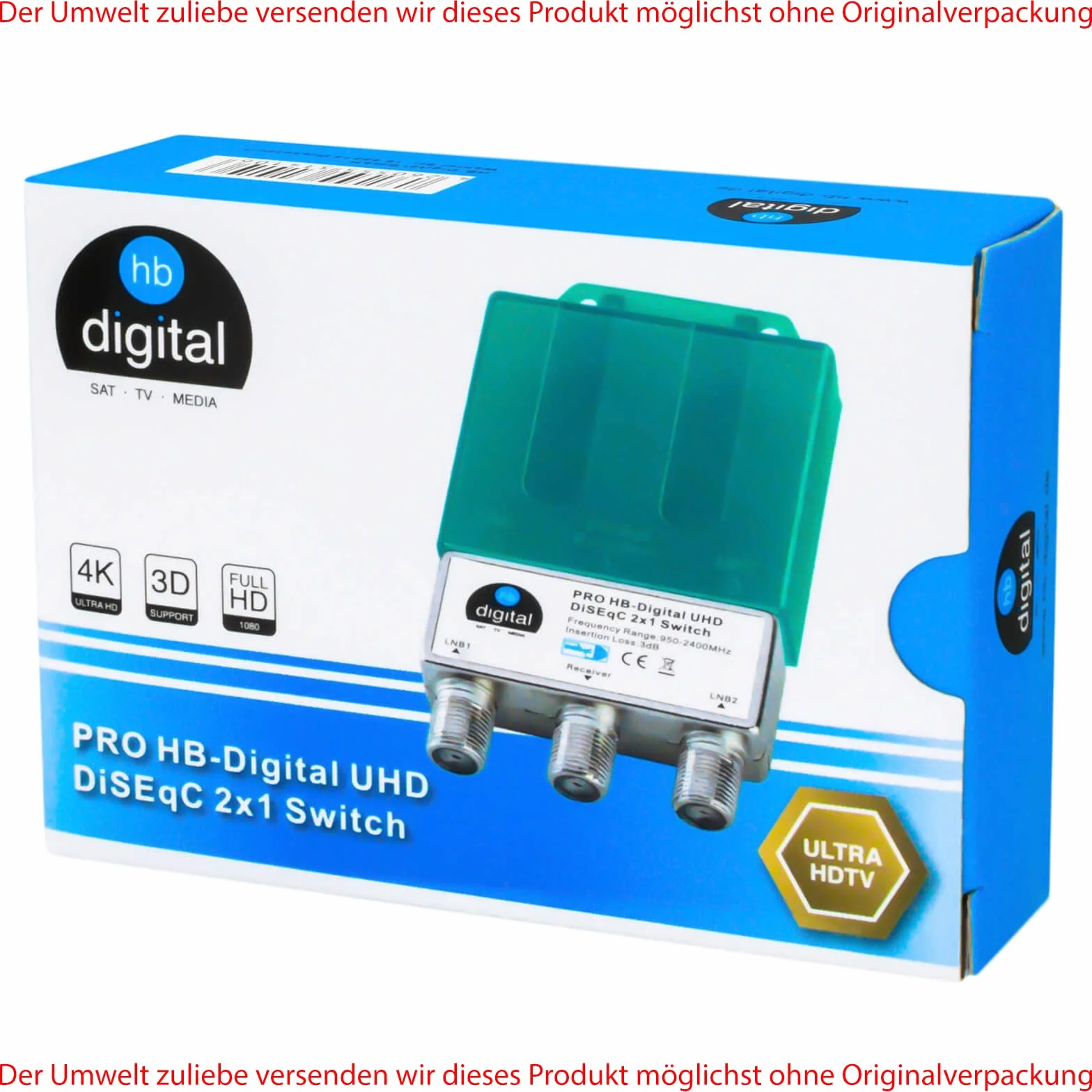 4X PRO DiseqC przełącznik Switch 2/1 z obudową chroniącą przed warunkami atmosferycznymi HB-DIGITAL 2X SAT LNB 1 x odbiornik/odbiornik do Full HDTV 3D 4K UHD