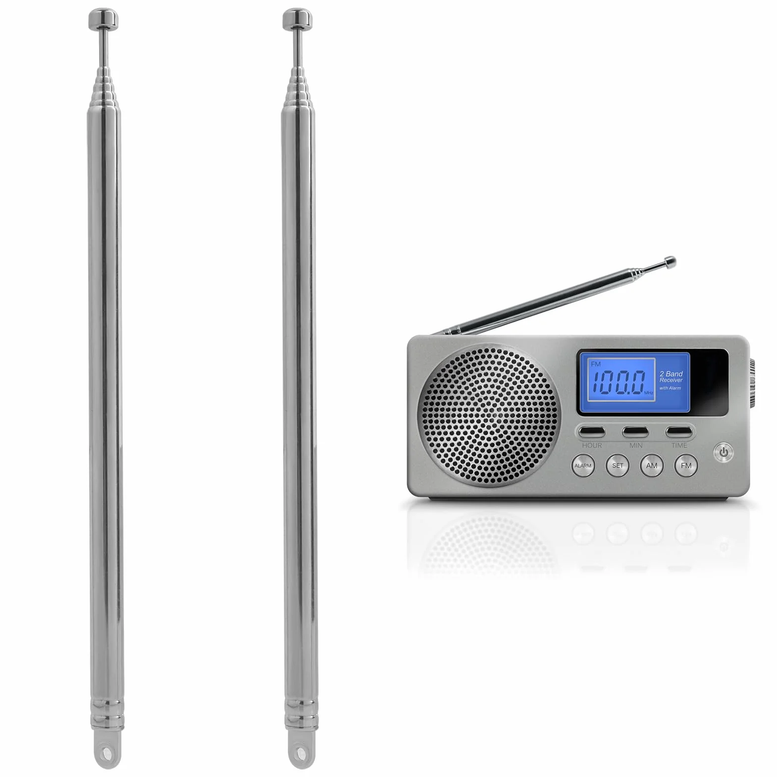 Antena radiowa FM DAB teleskopowa 74 cm 7 sekcji do HiFi audio CD 2 sztuki