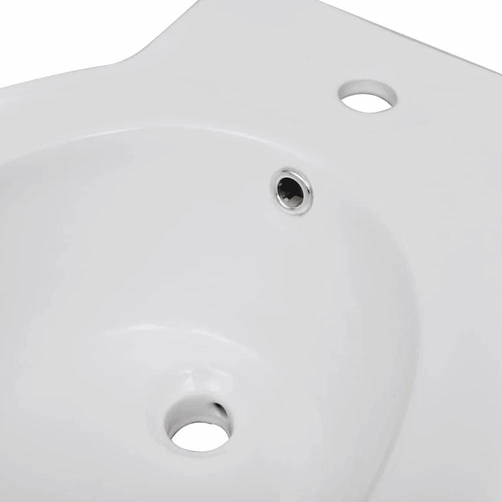 Okrągły stojak na bidety, biały, ceramiczny, 58 x 40 x 40 cm, stojący bidet z pionowym odpływem, higieniczny prysznic, deska sedesowa do łazienki i łazienki dla gości, bez armatury