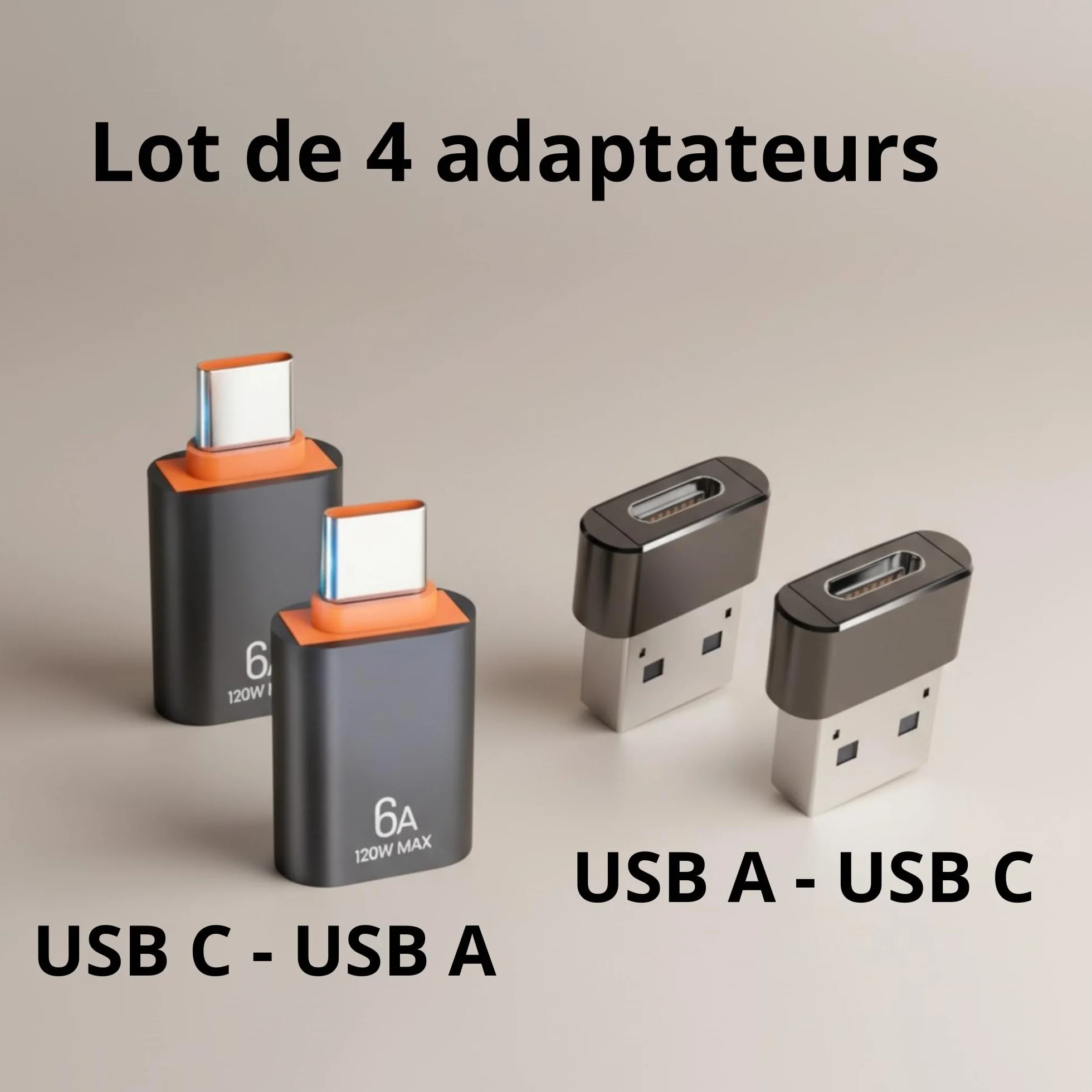 Clem Tech Adapter USB C na USB A OTG 10 Gbps Zestaw 4 szt