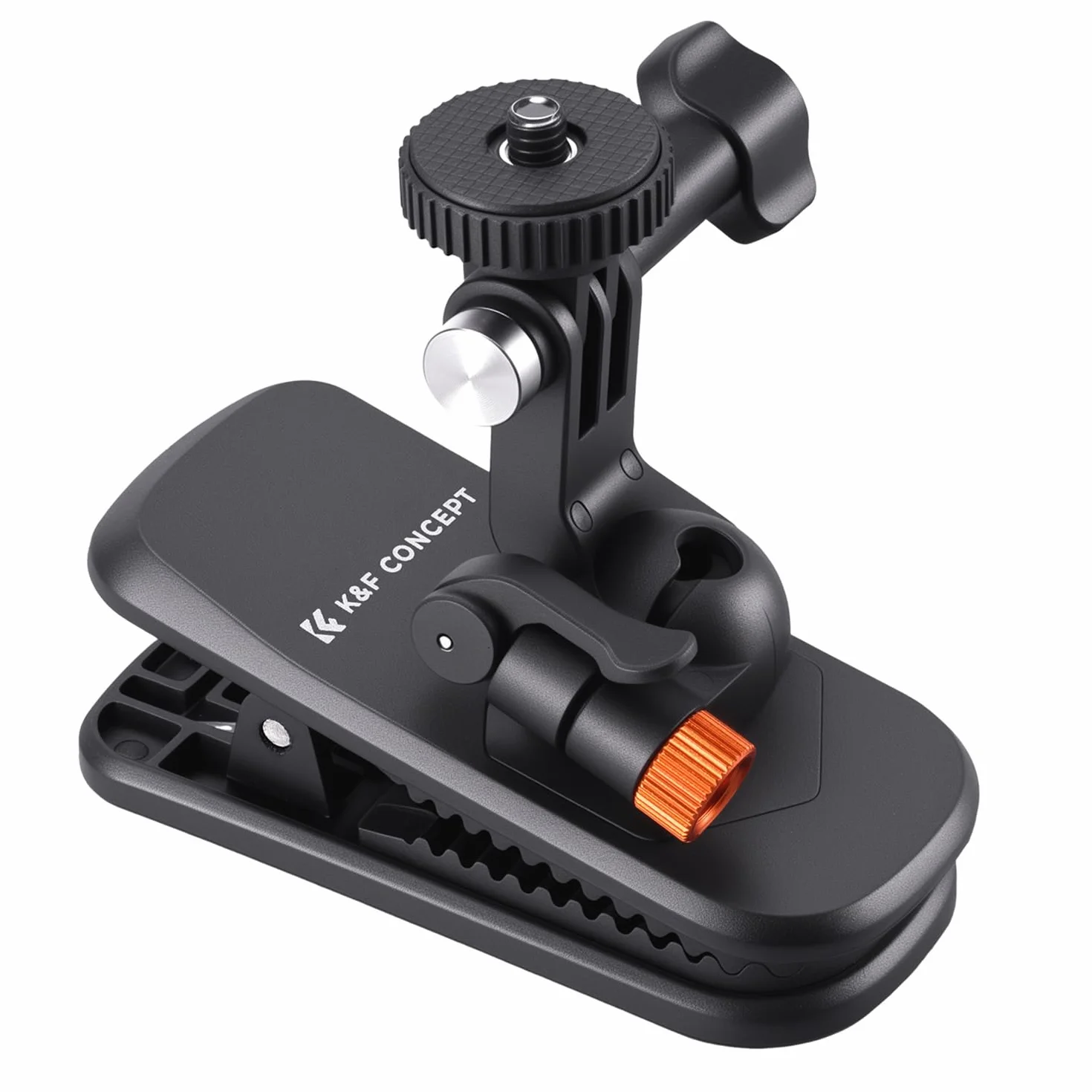 K&F CONCEPT Magnetyczny klips do plecaka, głowica kulowa 360°, zacisk na ramię i kapelusz, kompatybilny z DJI Osmo Nano/Action 6 5 pro/Go pro, uchwyt kamery ciała