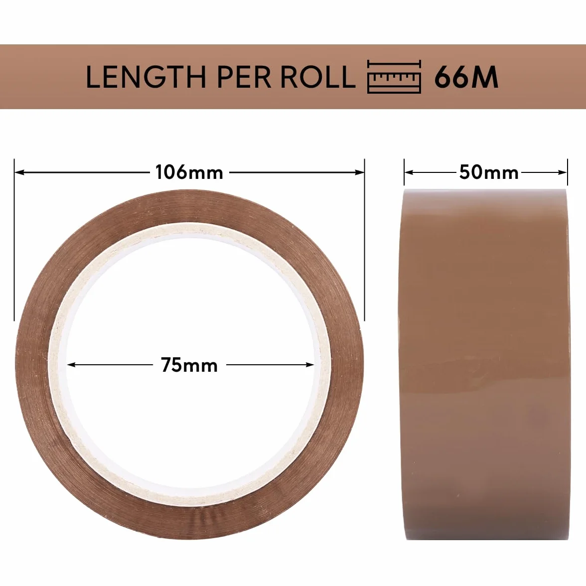 72 x taśma klejąca brązowa cicho rozwijana, 50 mm x 66 mb taśma pakowa taśma pakowa taśma klejąca