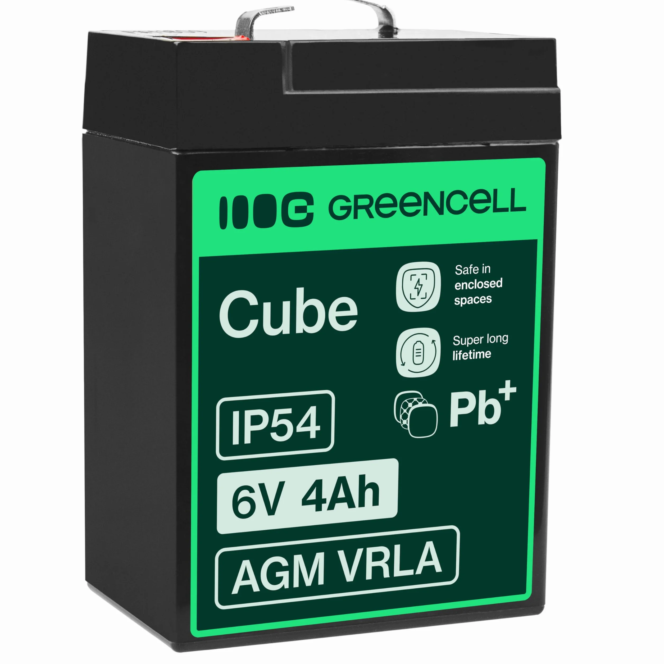 Green Cell AGM 6 V 4 Ah VRLA akumulator ołowiowy, akumulator ołowiowy, akumulator zastępczy, akumulator żelowy, akumulator akumulatorowy, odporny na cykle pracy, zabawka elektryczna, alarm, prąd