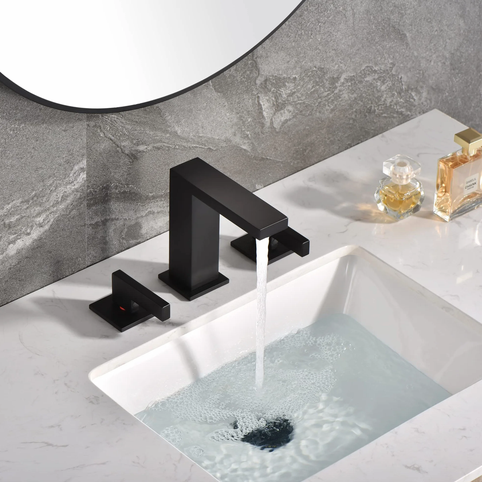 Bateria wannowa ścienna S2132DW-V2 + bateria łazienkowa 8" Widspread S1414S-MB