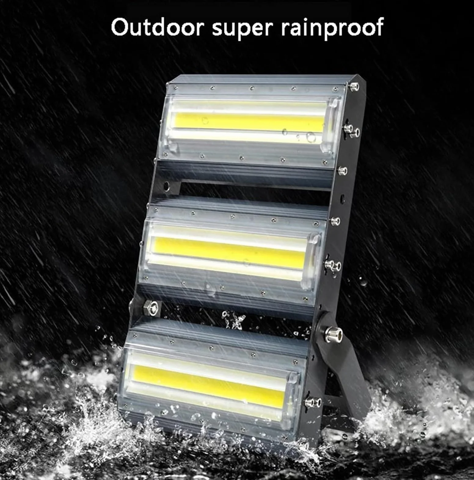 lampy solarne do użytku na zewnątrz, Lampy zabezpieczające obiektyw, IP67 i wysoka transmisja światła Białe światło Reflektor roboczy LED do magazynu, ogrodu, dachu(Warm White,50W)