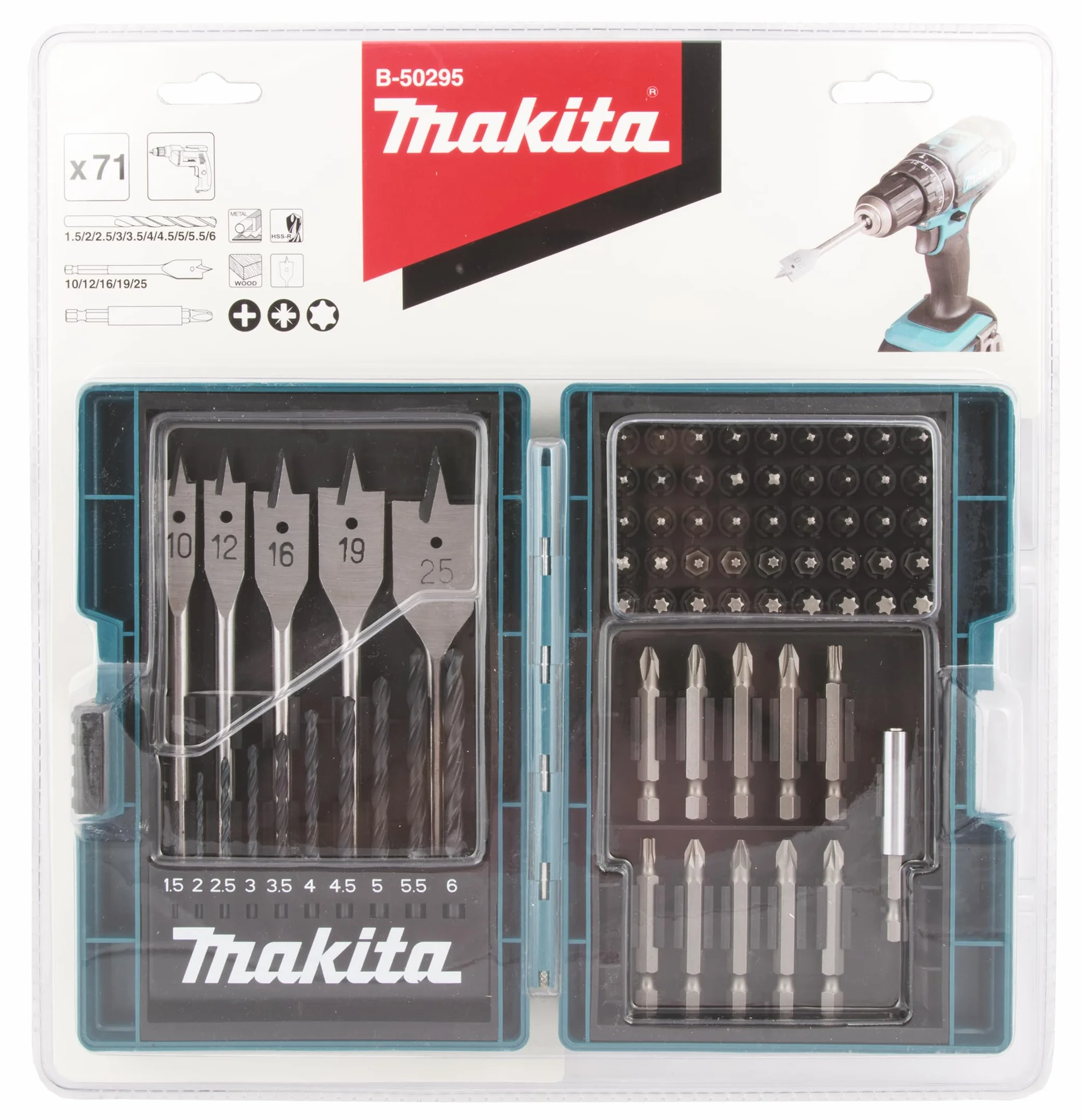 Makita B-50295 zestaw Wierteł 71 Szt.