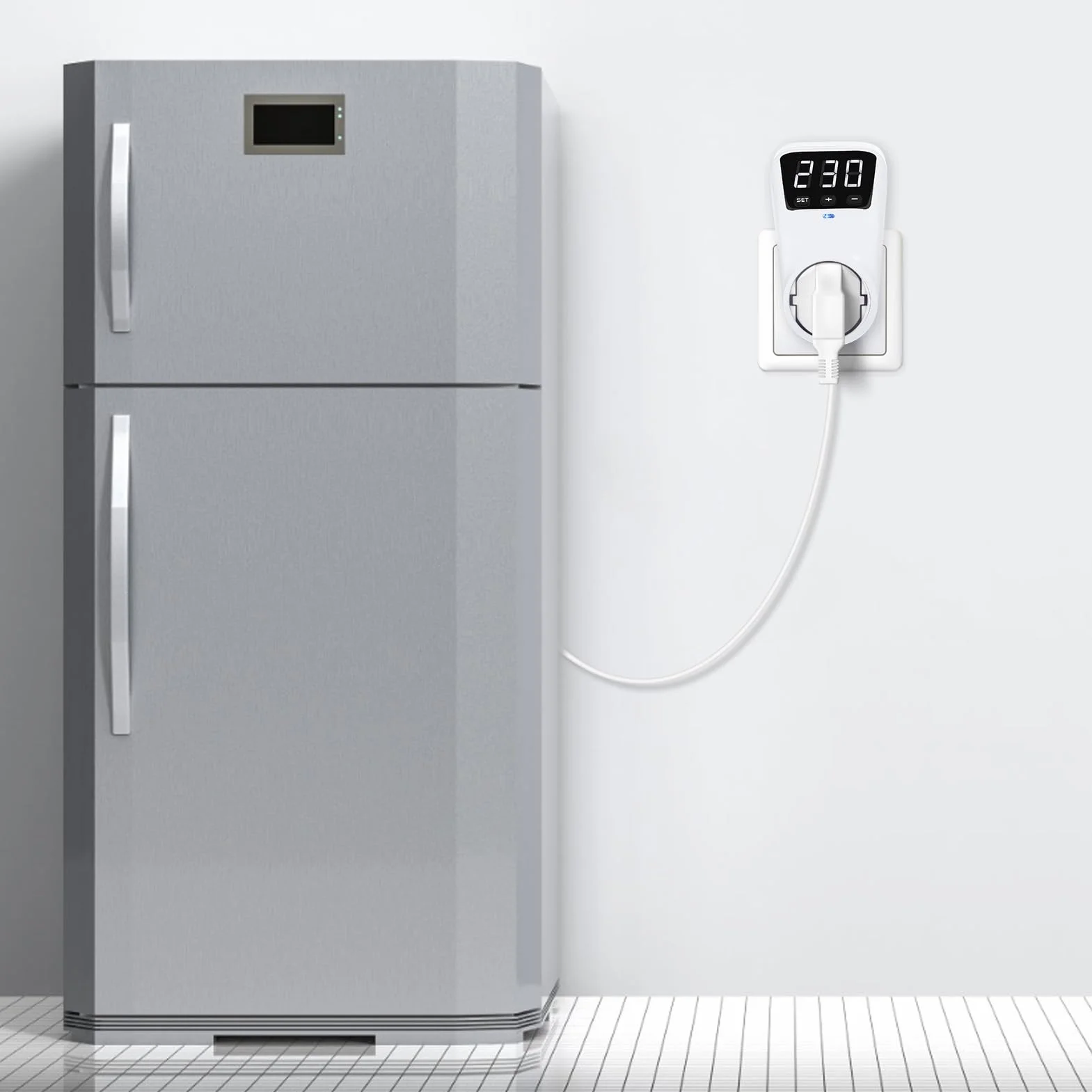 Jadeshay Zabezpieczenie przeciwprzepięciowe AC230V 16A Automatyczna ochrona przed napięciem Gniazdo stabilizatora napięcia Wtyczka UE