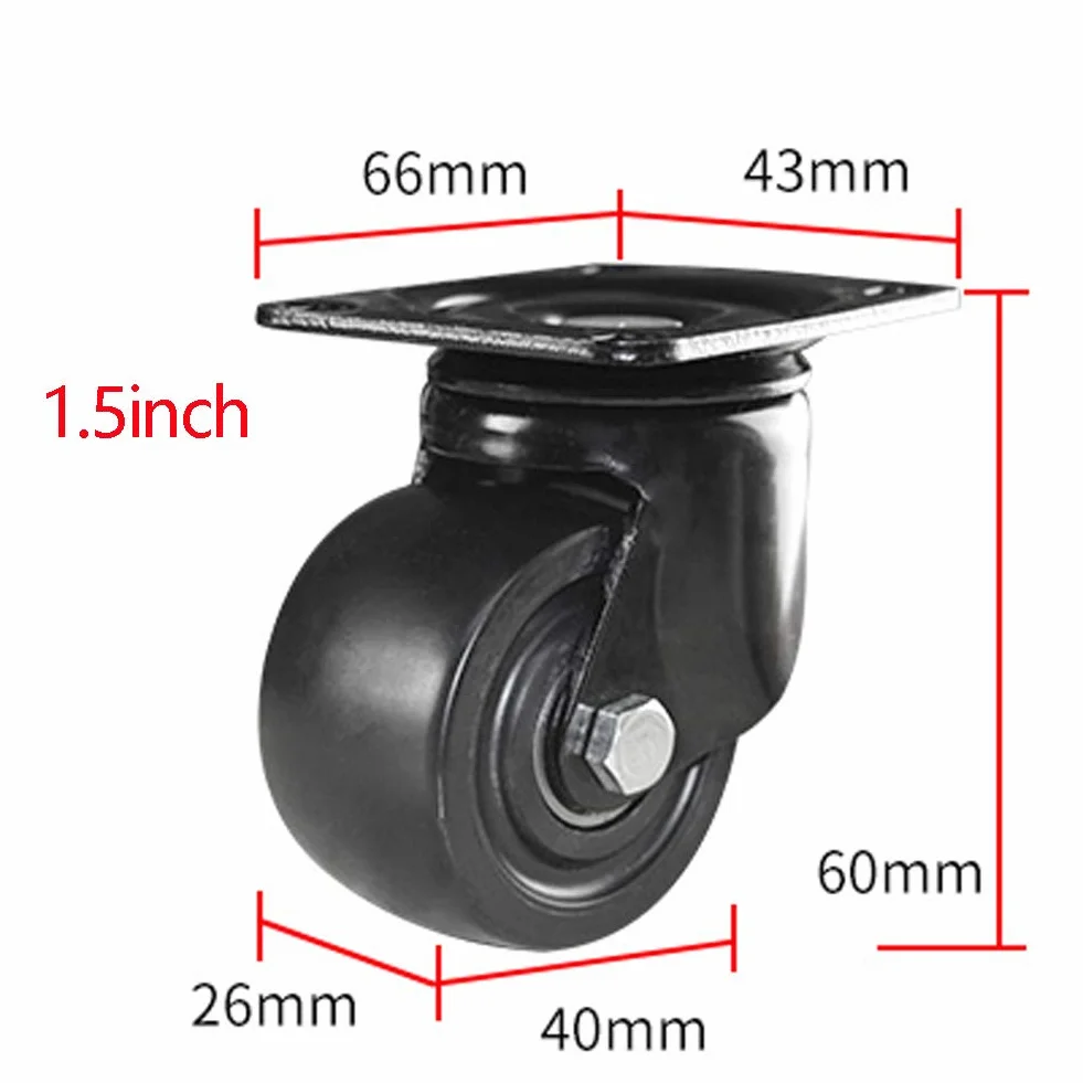 Zestaw 4 bardzo wytrzymałych kółek skrętnych (1 tona), ciche kółka nylonowe 50 mm/75 mm z hamulcem, nośność 320 kg/1000 kg, idealne do wózków fabrycznych, szkolnych lub