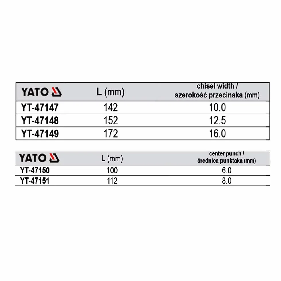 Yato YT-47151 Dobijak, Czarny, 8x112 mm