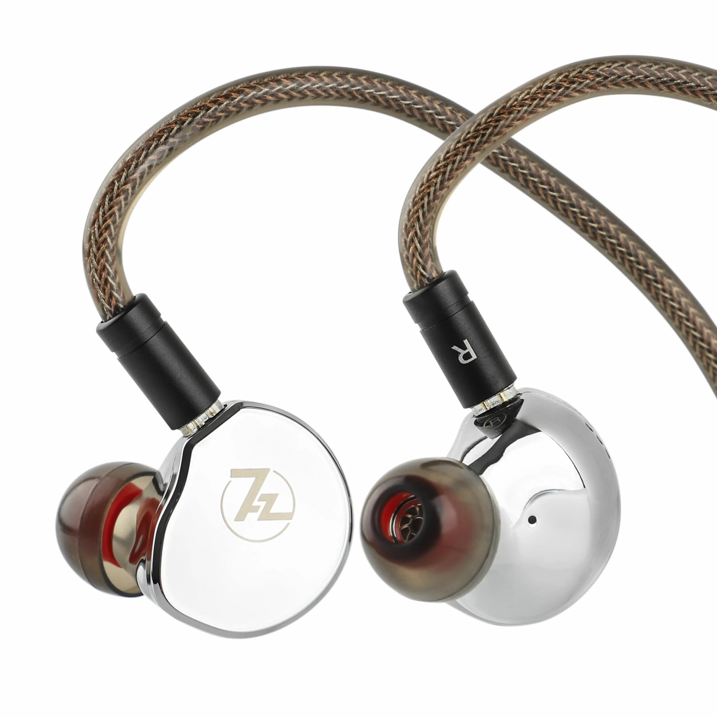 7Hz x Crinacle Diablo/Divine In-Ear Monitors, 14,5 mm planarny przetwornik magnetyczny IEM, słuchawki HiFi z odłączanym kablem 2-pin (Divine, Srebro)