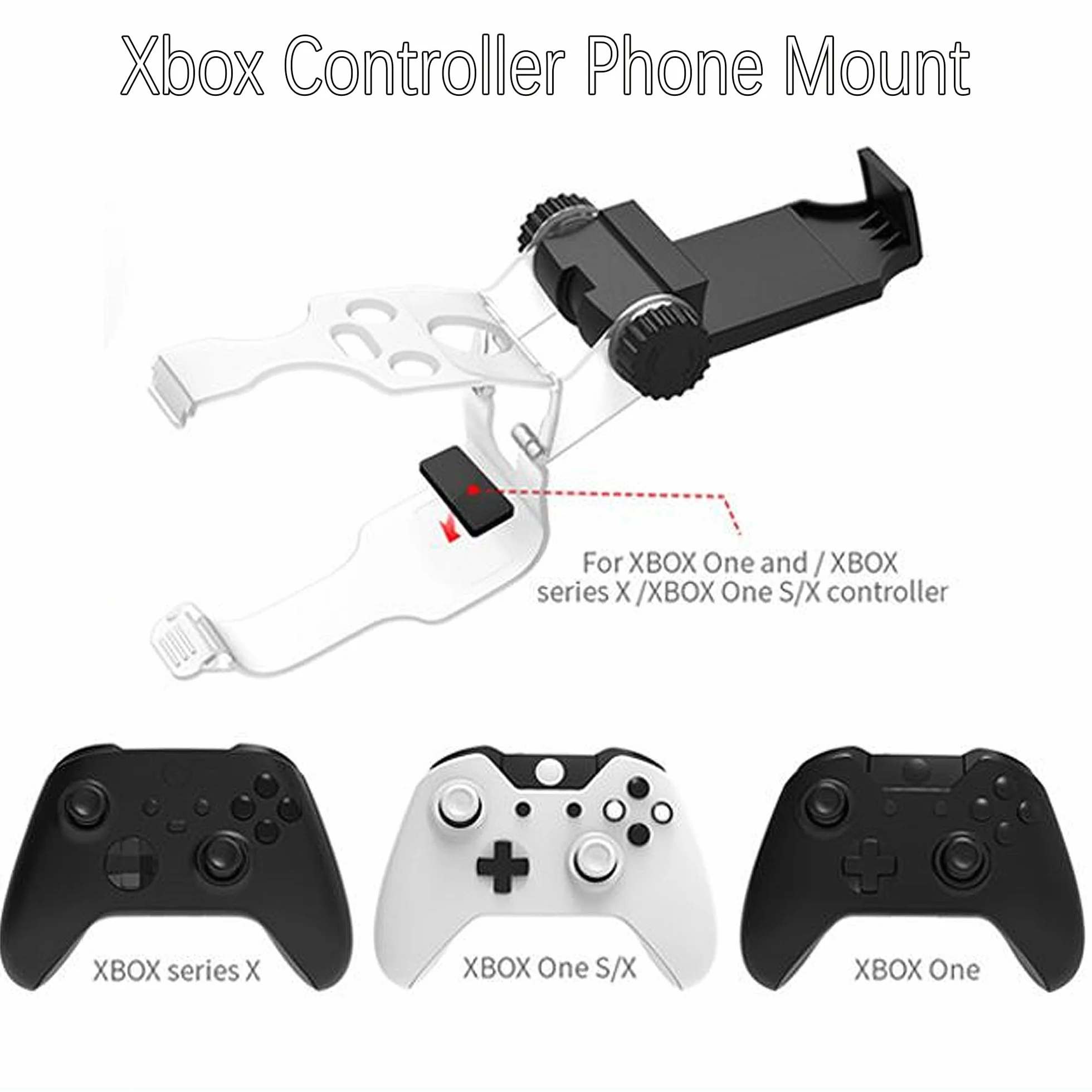 MINGZE Xbox Series X/ONE/S/X uchwyt na telefon regulowany zacisk składany 3-punktowy